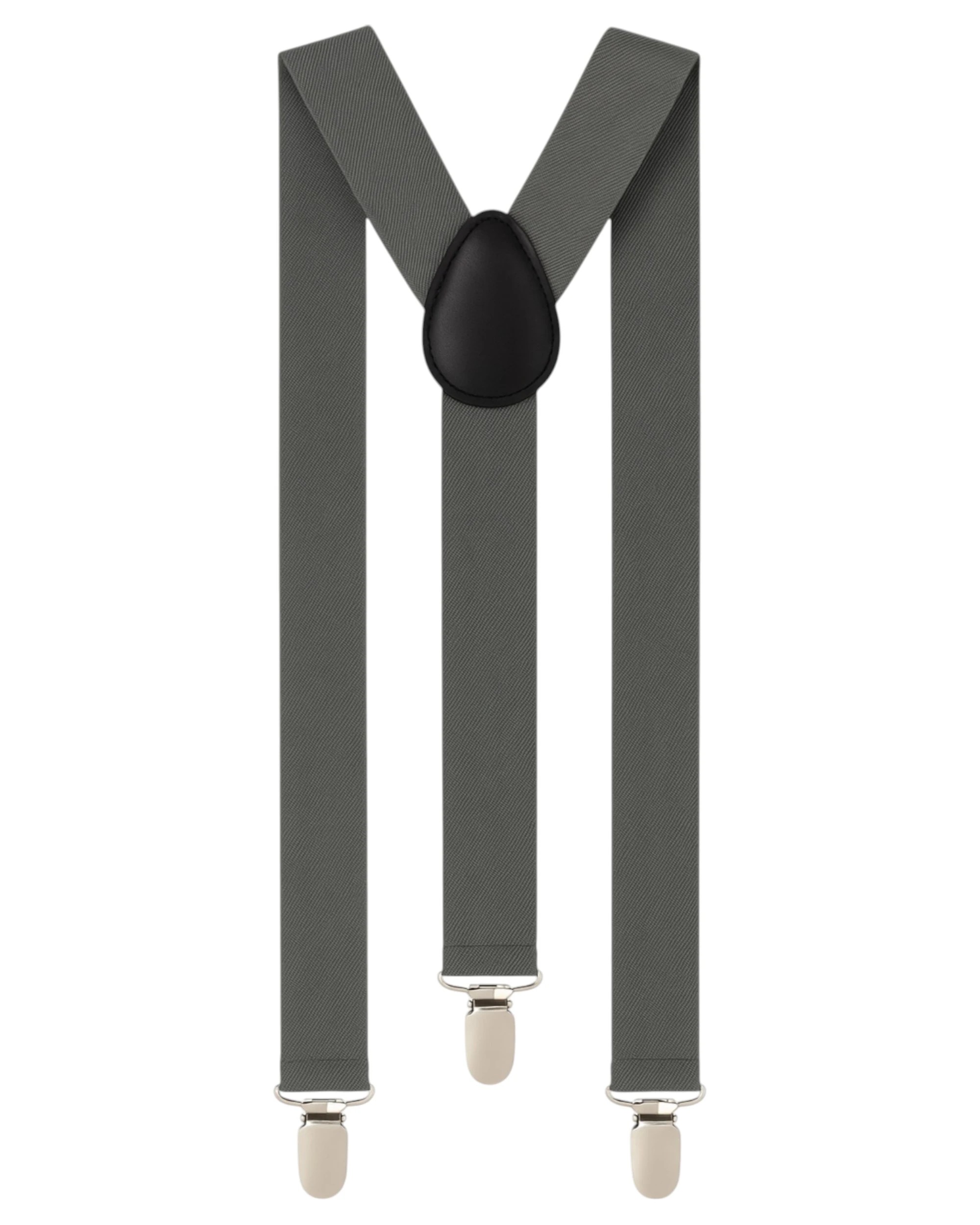 1 Zasel Boys Adjustable Dark Grey 65cms Suspenders - Grey - Grey, 1 of 3