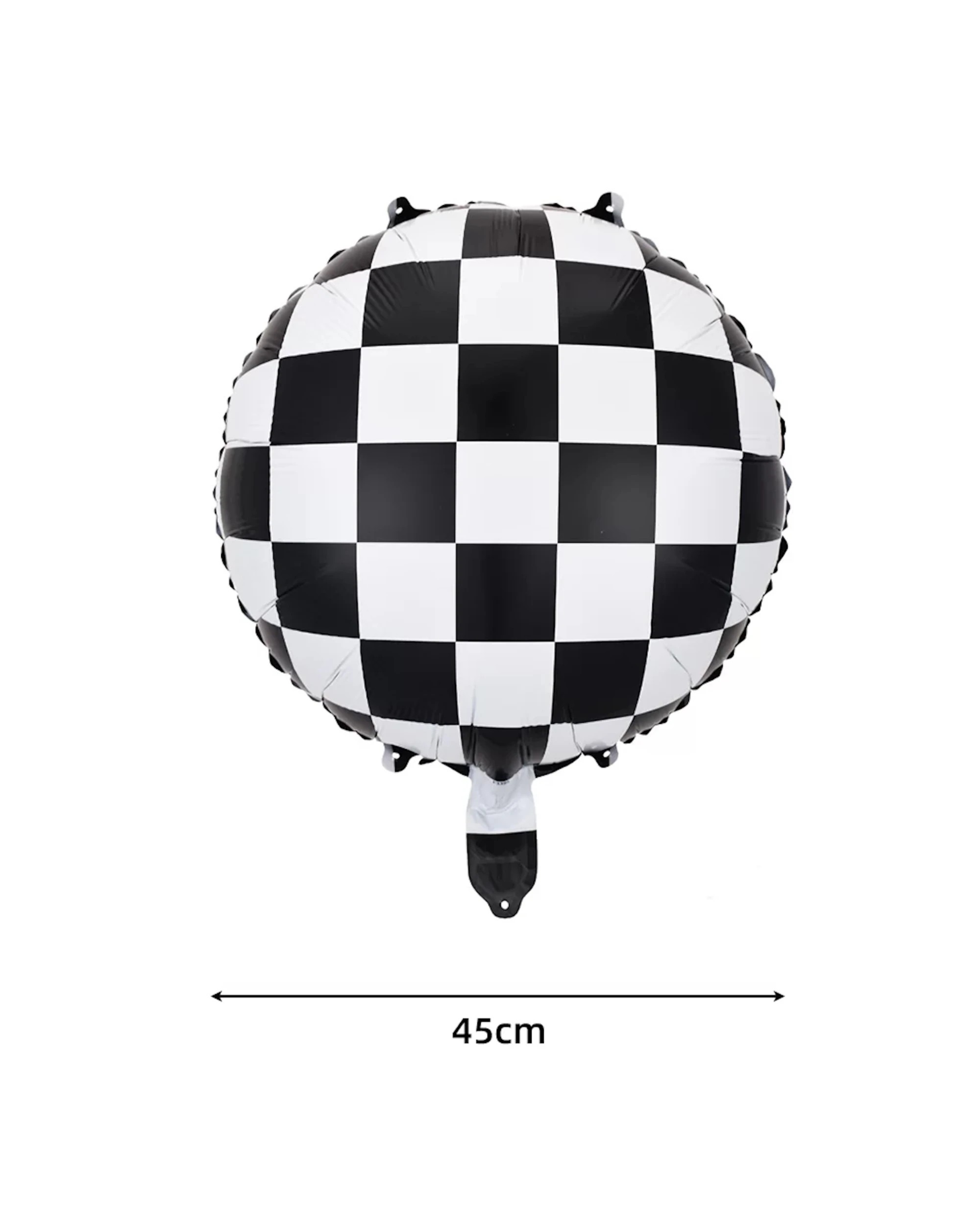 2 Partyrama Black & White Checkered Foil Helium Balloon - White, Black, 2 of 5