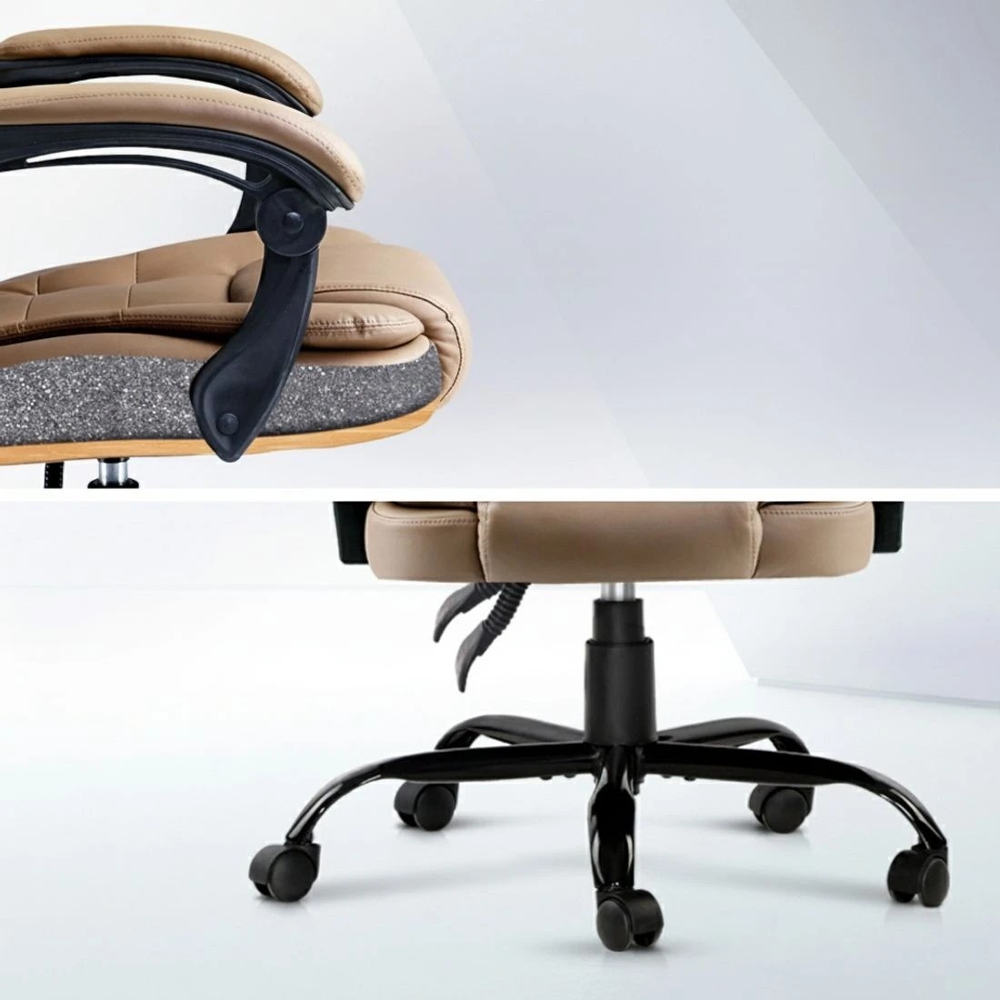 5 Artiss Massage Office Chair Executive Computer Gaming Chairs  PU Leather Espresso - Brown, 5 of 6