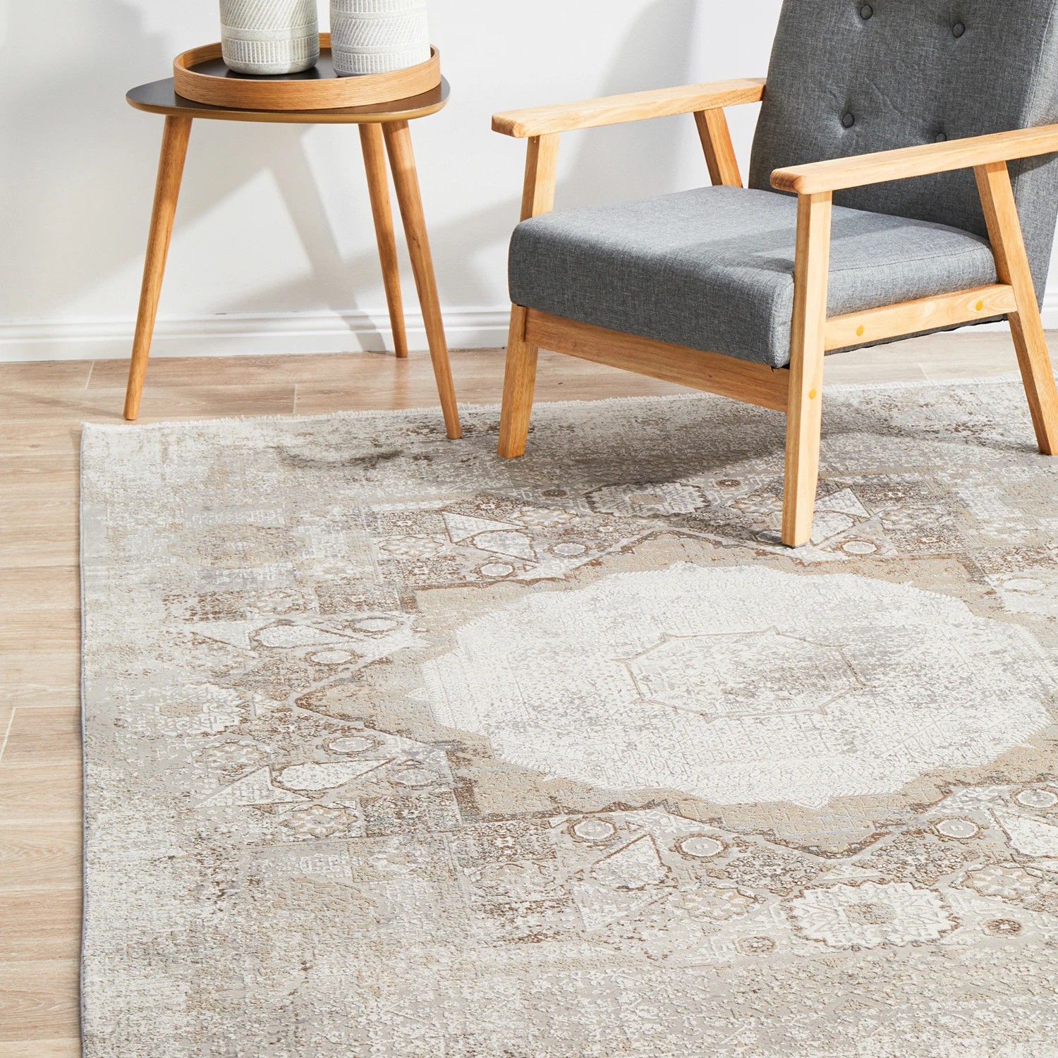 2 Common Ground Rugs Glimmers 110 400x300cm - Extra Extra Large Bamboo Silk Power Loomed Floor Rug - Grey, 2 of 9
