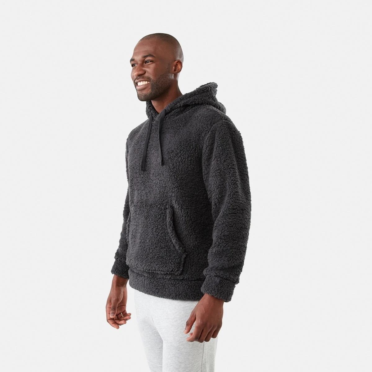 2 Long Sleeve Sherpa Hoodie Charcoal, 2 of 6