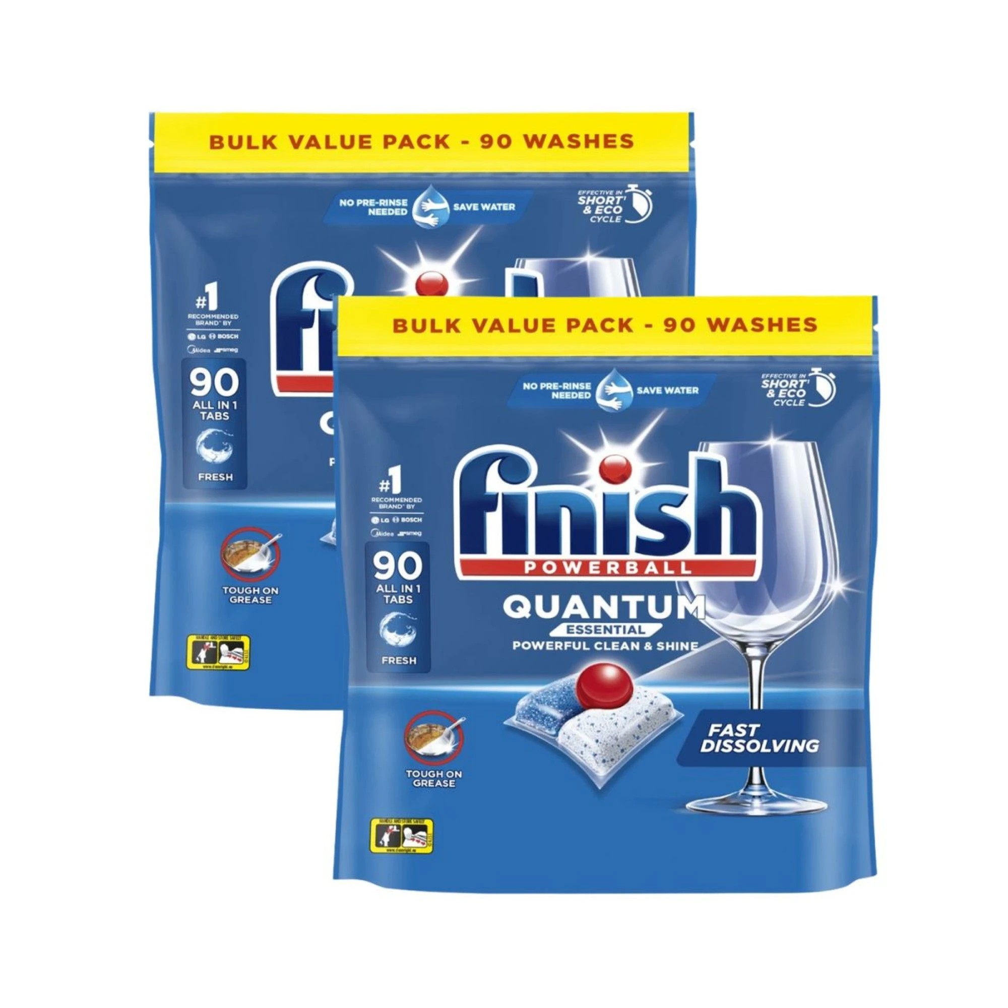 1 Finish Powerball Quantum Reg Dish Caps 90Pk x2, 1 of 2