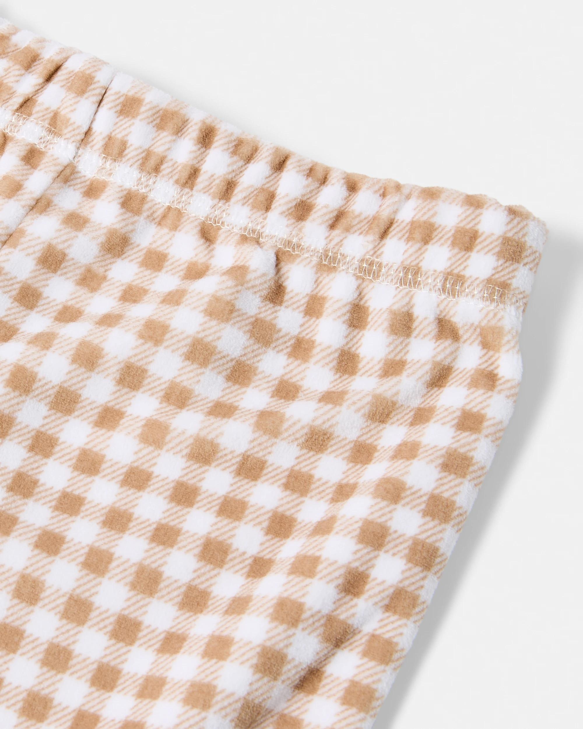 4 Twosie Fleece Pyjama Set Beig Heart, 4 of 5