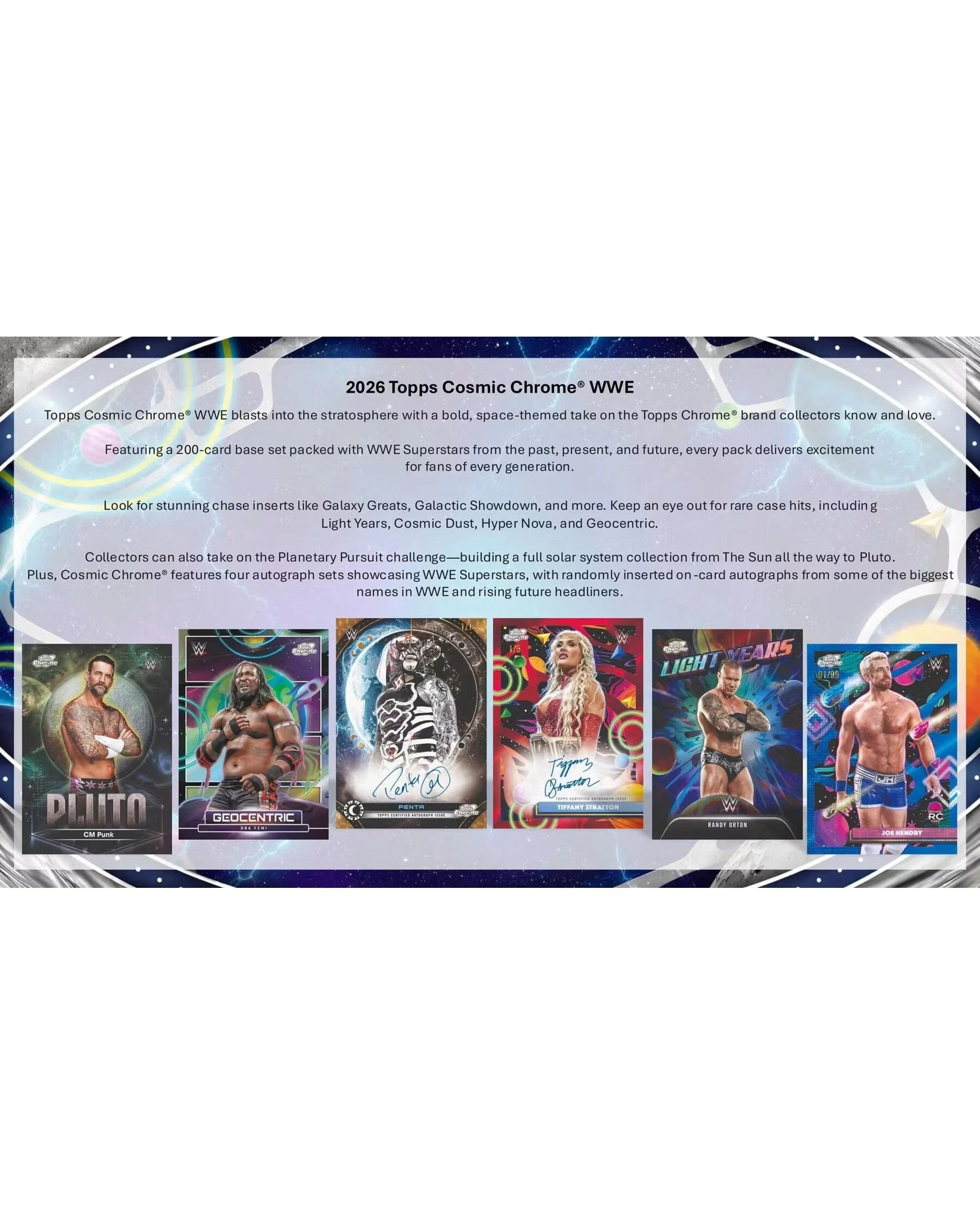 3 Topps 2026 Cosmic Chrome WWE Wrestling Hobby Pack, 3 of 9
