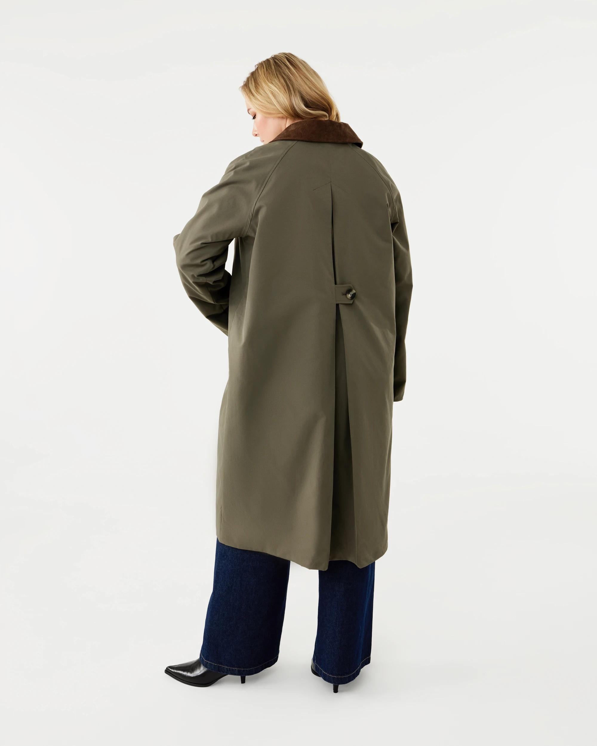 4 Contrast Check Trench Coat Deep Olive, 4 of 8
