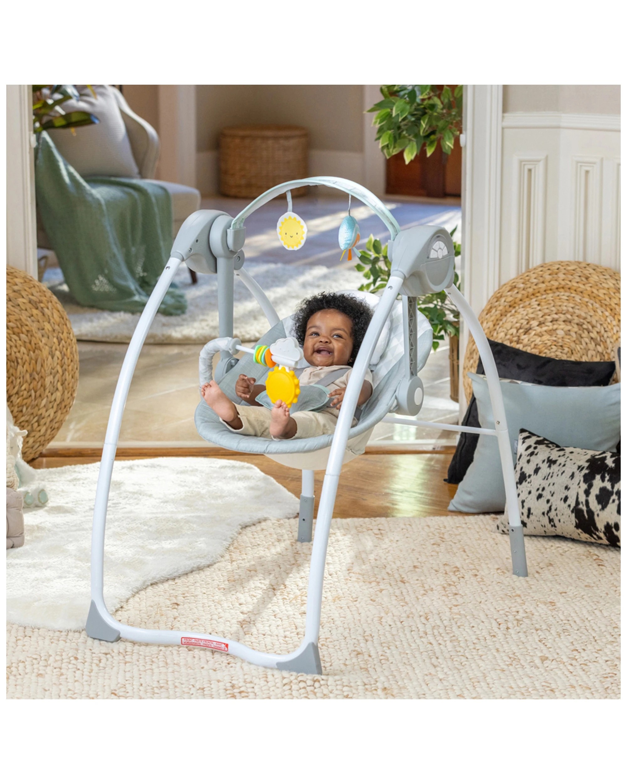 3 Ingenuity Sun Valley Milestone Portable Baby Swing Suitable From 0m+
 - Grey, 3 of 5