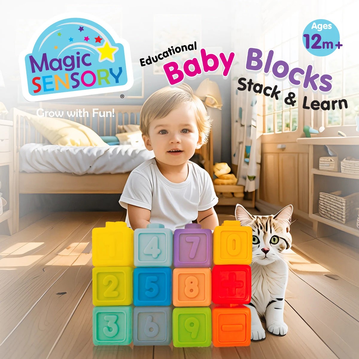 6 Magic Sensory Educational Baby Blocks - Stack & Learn, 6 of 8