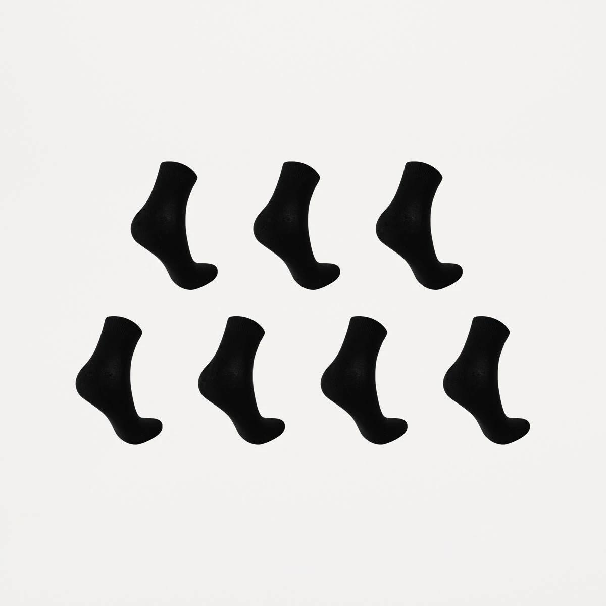 2 7 Pack Plain Anklets Black, 2 of 3