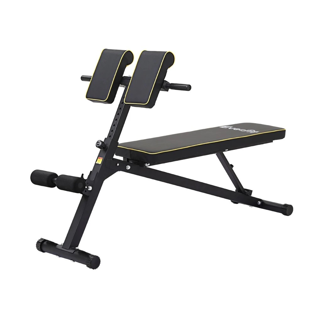 1 Everfit Roman Chair Adjustable Weight Bench Strength Training Preacher Curls - Black, 1 of 6