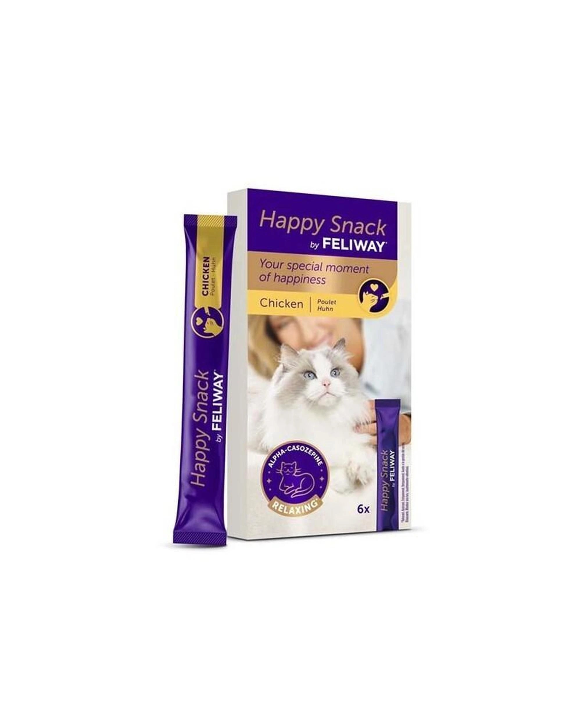 1 Feliway Happy Snack Tasty Calming Treats for Cat Chicken 6 x 15g, 1 of 8