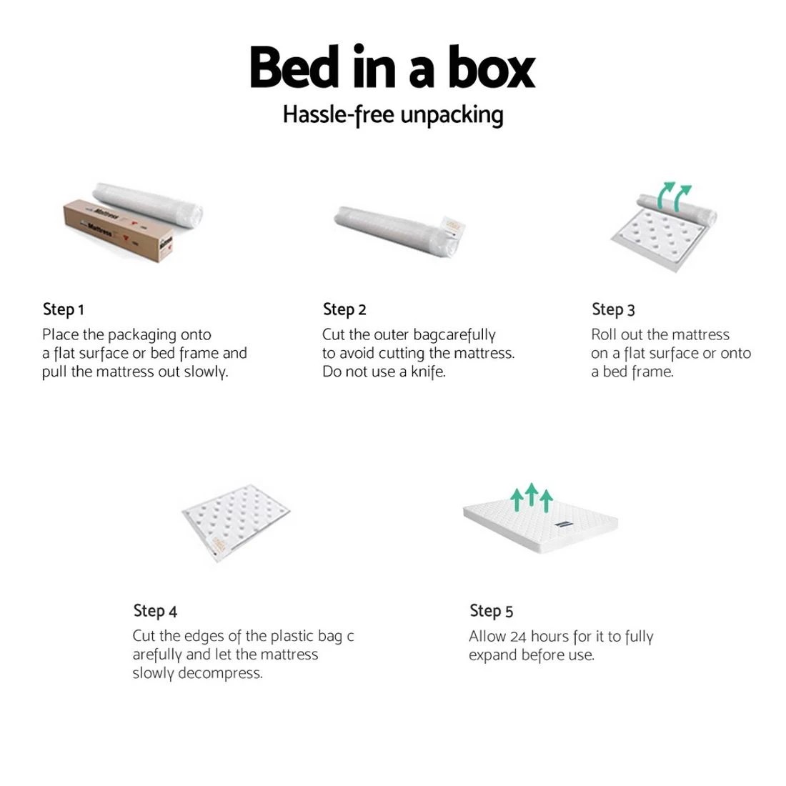 7 Giselle Bedding 13cm Mattress Tight Top - Single Bed - White, 7 of 7
