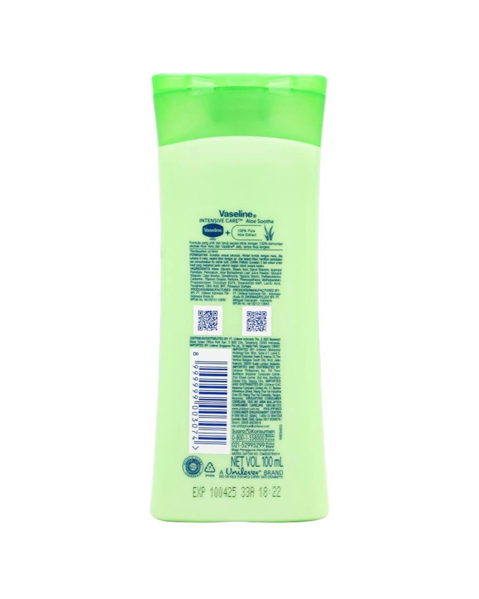 3 Vaseline 6pk Moisturising Lotion Aloe Soothe For Dry Skin Care 100ml - Green, 3 of 4
