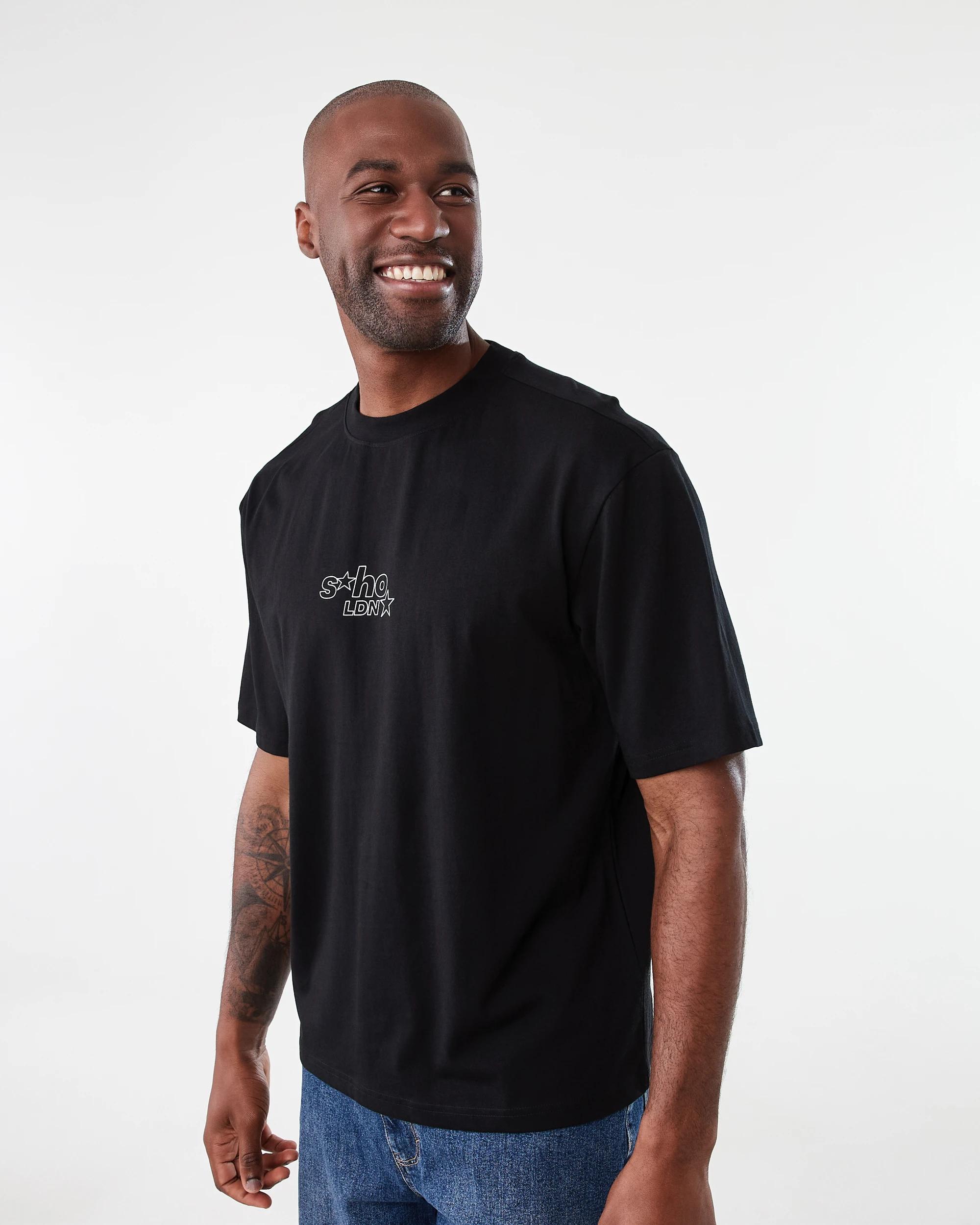 2 Boxy Print T-shirt Blk Sohldn, 2 of 7