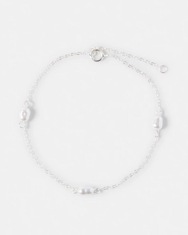 Sterling Silver 925 Faux Pearl Brac
