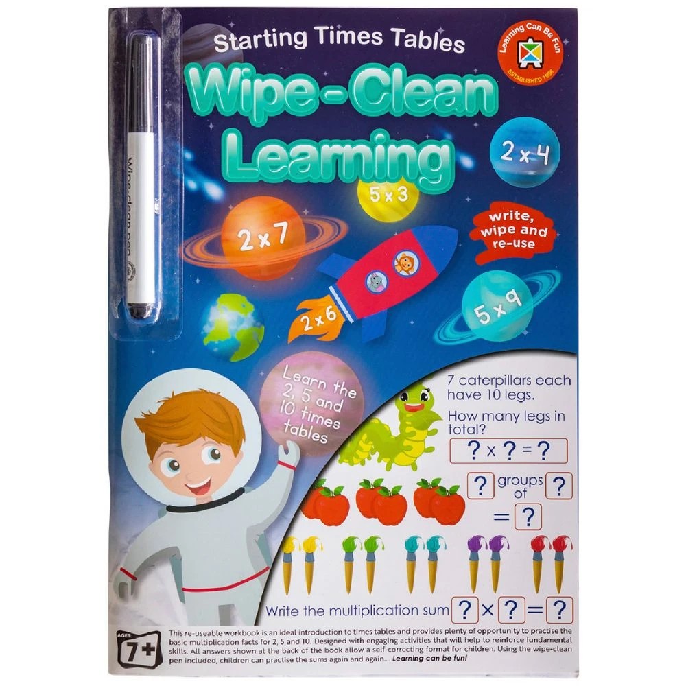 1 Learning Can Be Fun Wipe Clean Starting Times Tables, 1 of 1
