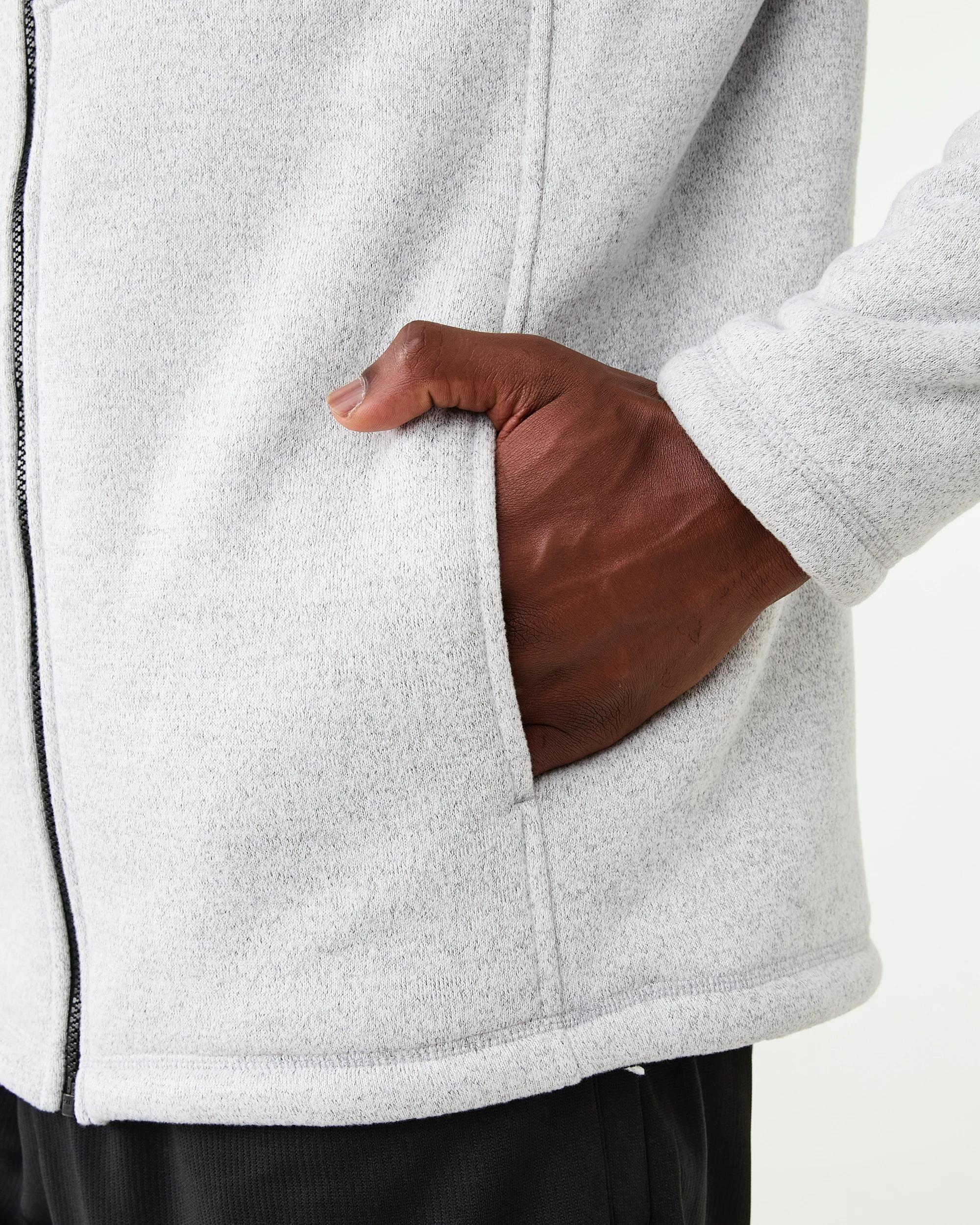 7 Active Mens Knit Sherpa Jacket Greymarle, 7 of 8