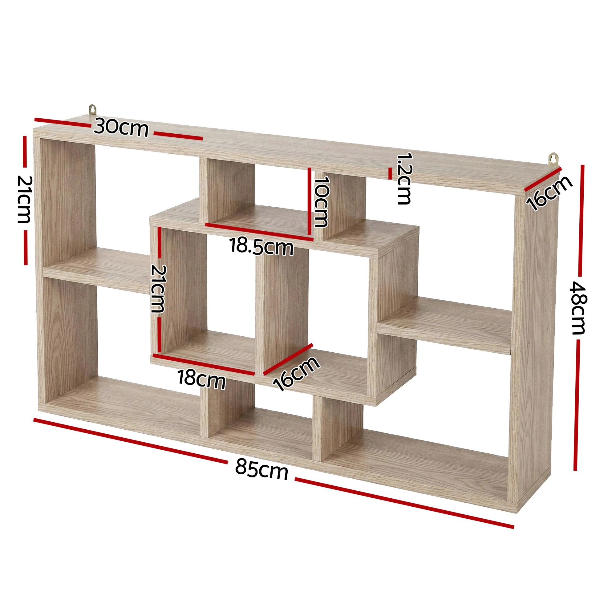 2 Artiss Floating Wall Shelves Bookshelf - Natural, 2 of 3
