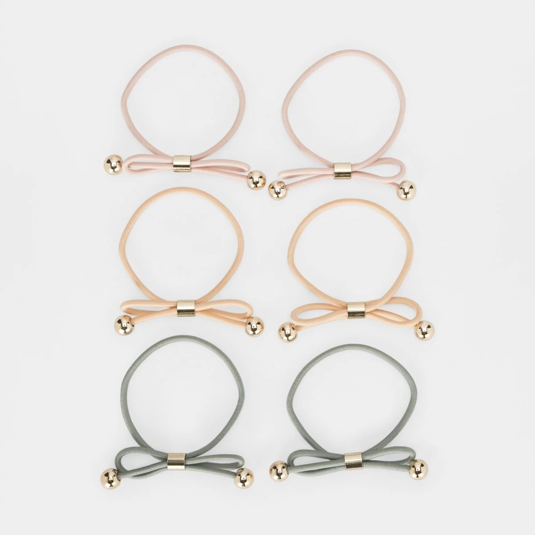 1 6 Pack Bow Bobble Hair Ties, 1 of 5