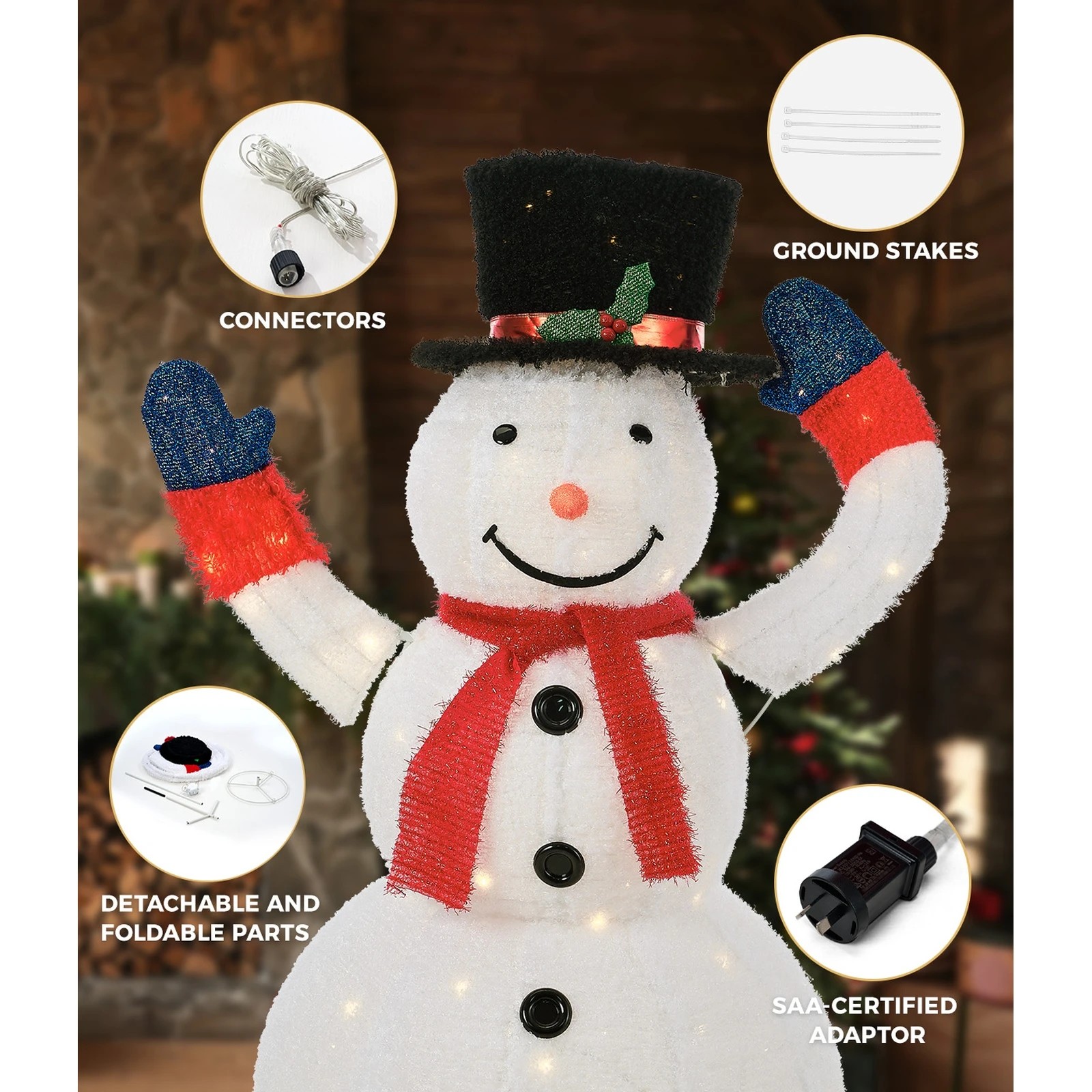 5 Tinseltown 3d Christmas Snowman Light Led 127cm Xmas Decor Festive Display
 - Multi, 5 of 8
