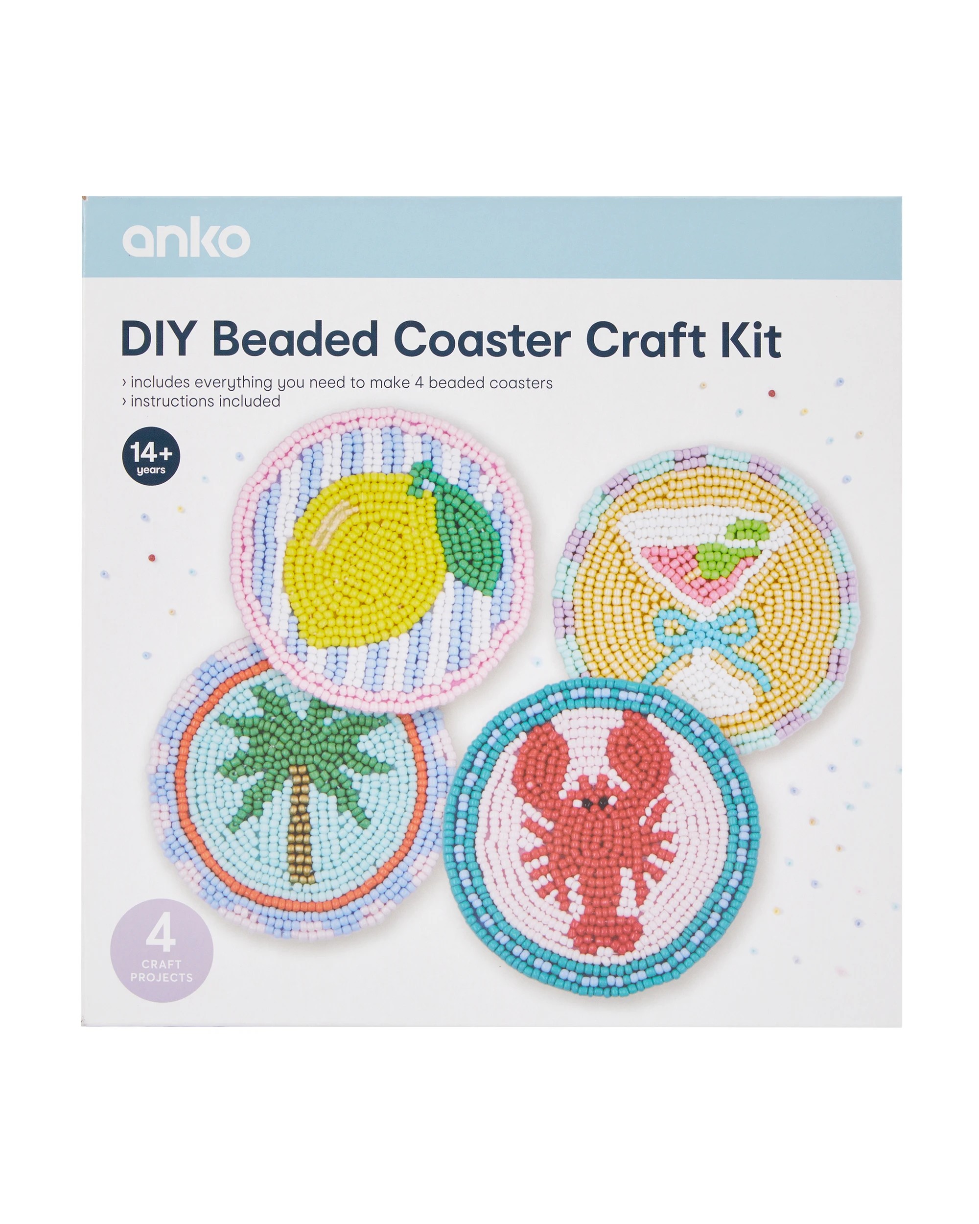 1 DIY Beaded Coaster Craft Kit, 1 of 3