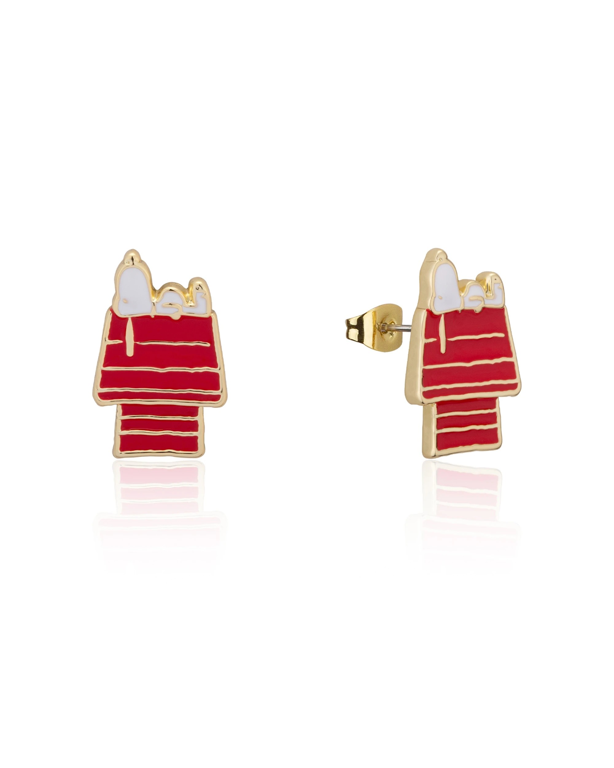 2 Couture Kingdom Peanuts Snoopy Dog House Stud Earrings & Necklace Jewellery - Gold, 2 of 4