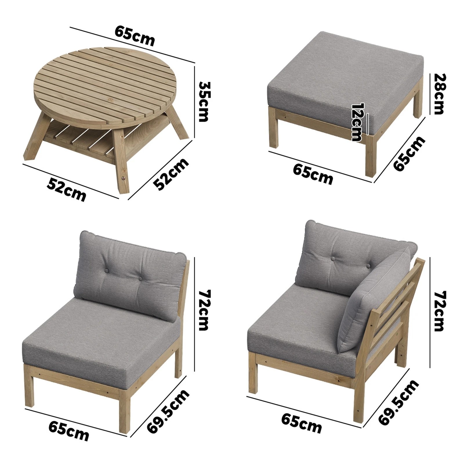 2 Livsip 8PCS Outdoor Sofa Set Lounge Setting Patio Furniture - Grey, 2 of 10