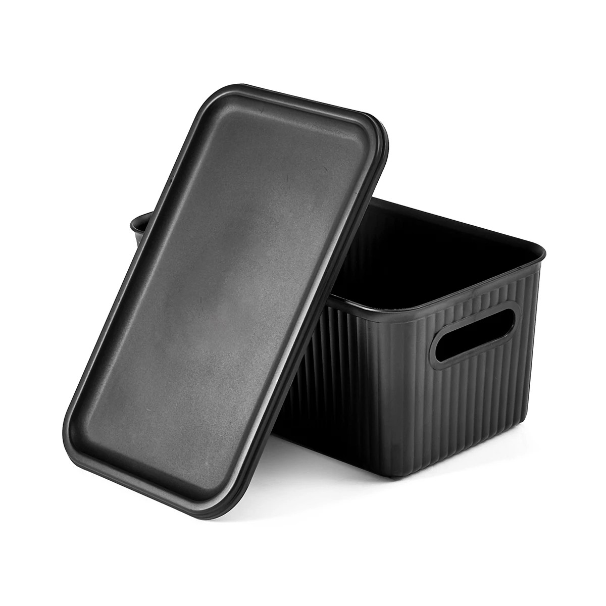 4 5L Ribbed Container - Black, 4 of 10