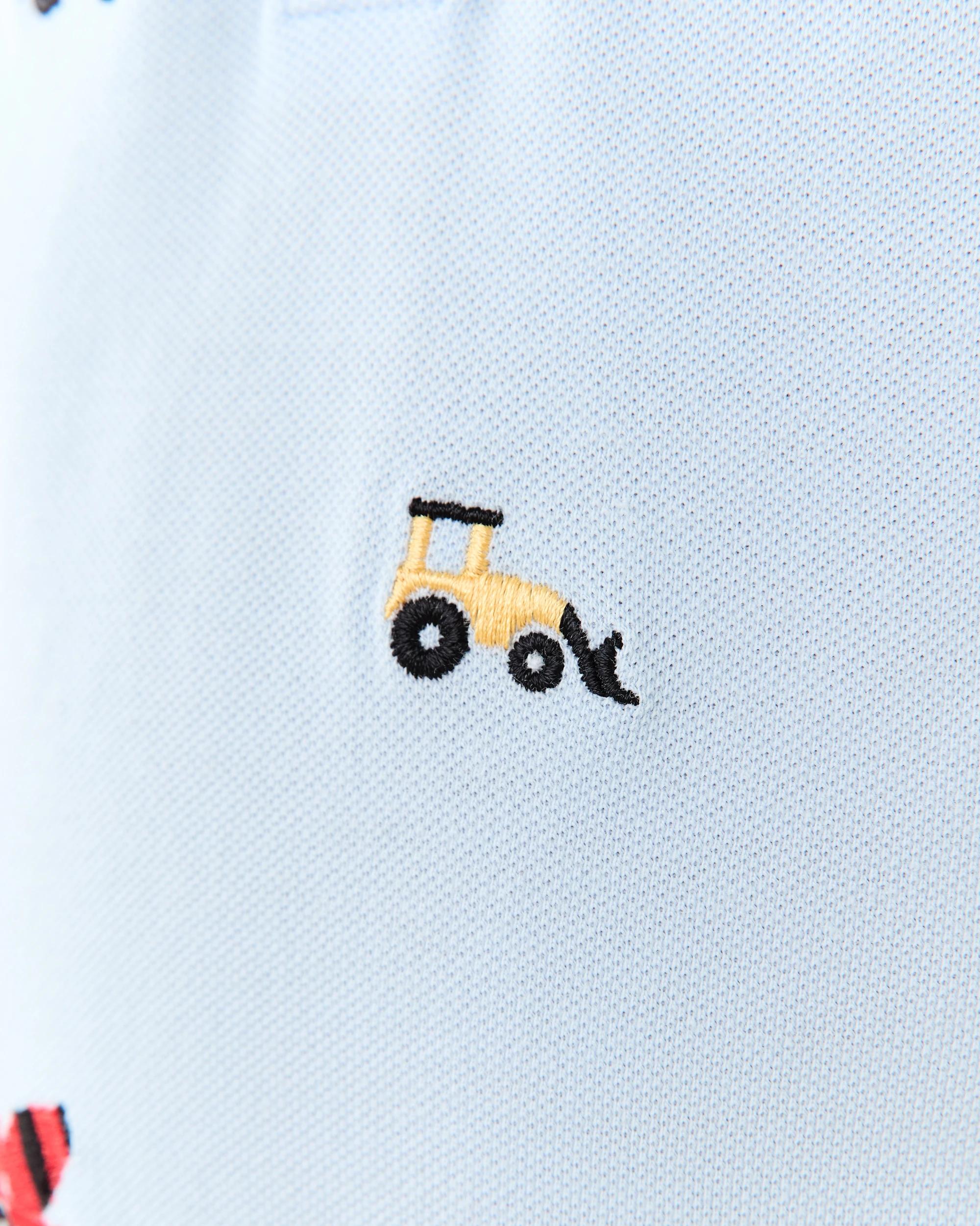 5 Embroidery Polo T-shirt Blu Digger, 5 of 7