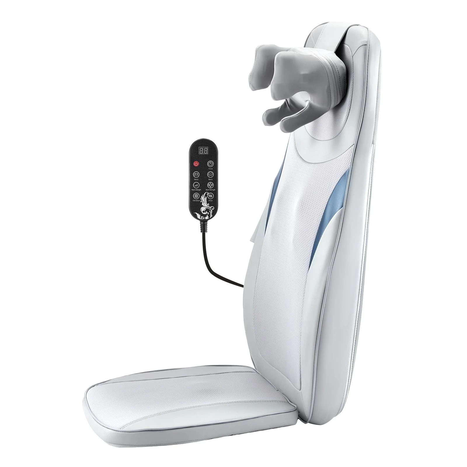 4 Ausway Massage Cushion Back Neck Shiatsu Massager Chair Pad Car Seat Heat Vibration Roller, 4 of 8