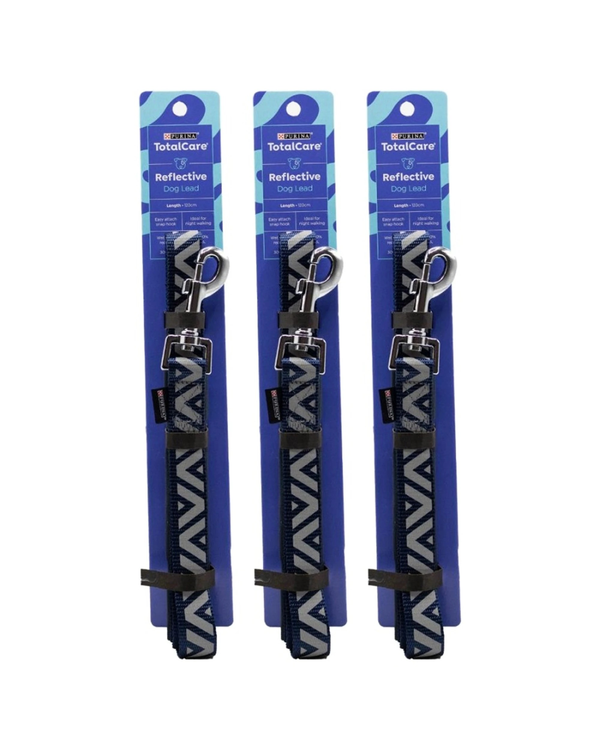 1 Purina 3PK Total Care Nylon Webbing Heavy Duty Snap Hook Dog Lead 120cm - Multi, 1 of 3