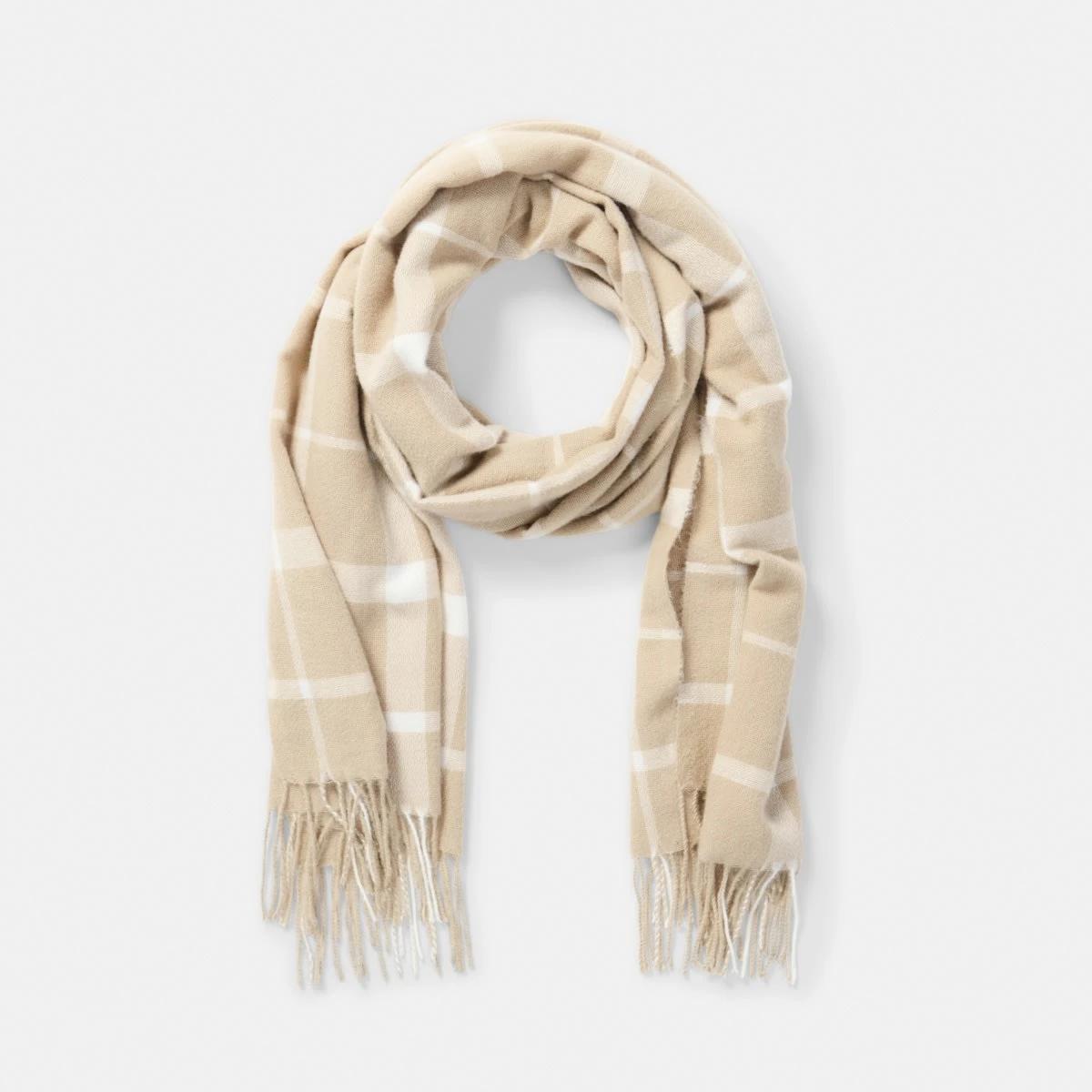 1 Plaid Check Scarf Bone Check, 1 of 3
