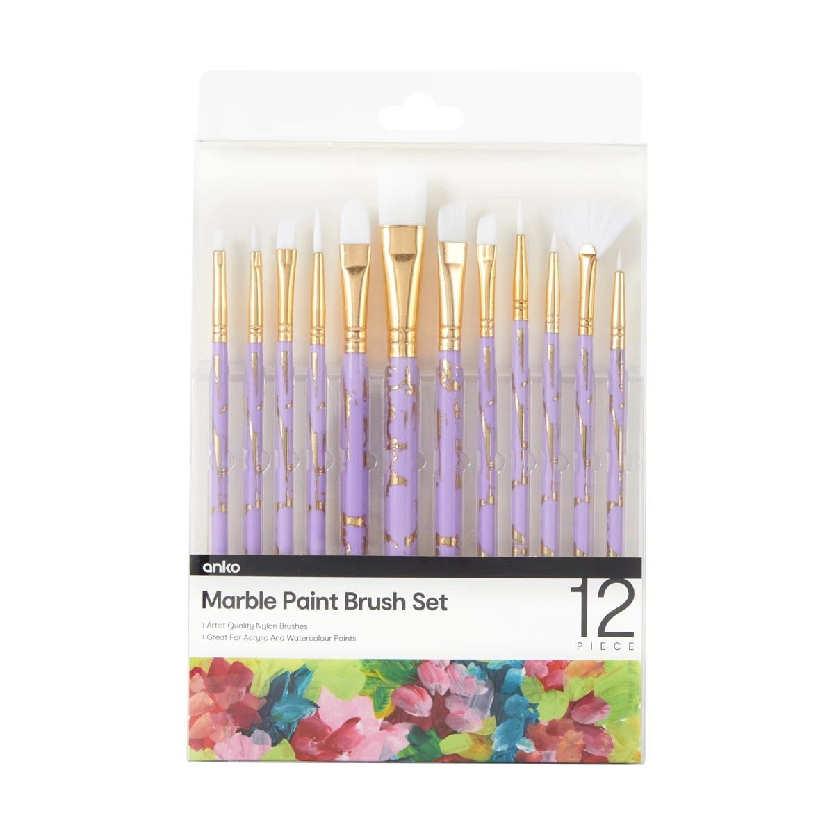 1 12 Piece Paint Brush Set - Marble, 1 of 3