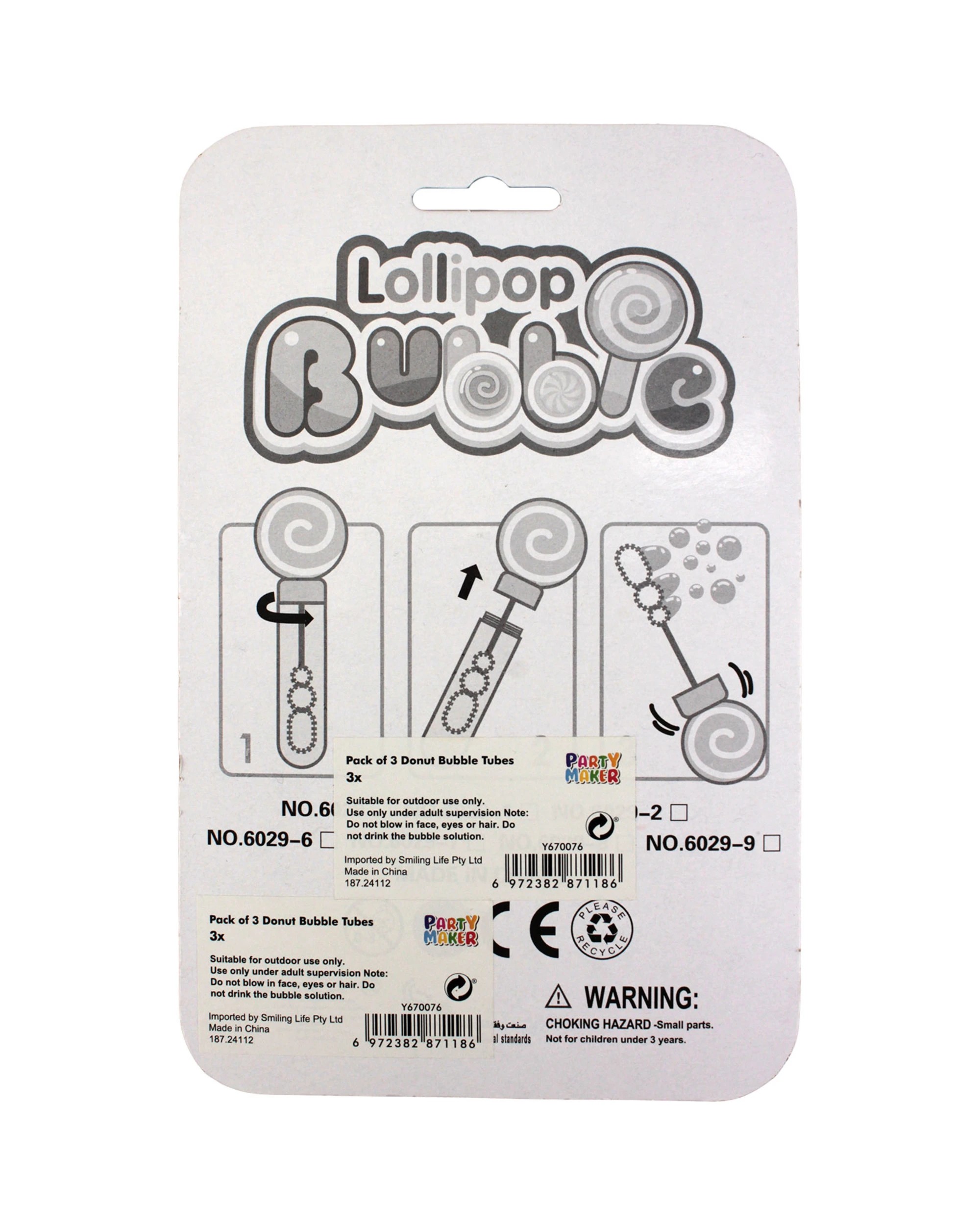 4 Party Maker Pack of 3 Donut Bubble Tubes, 4 of 4