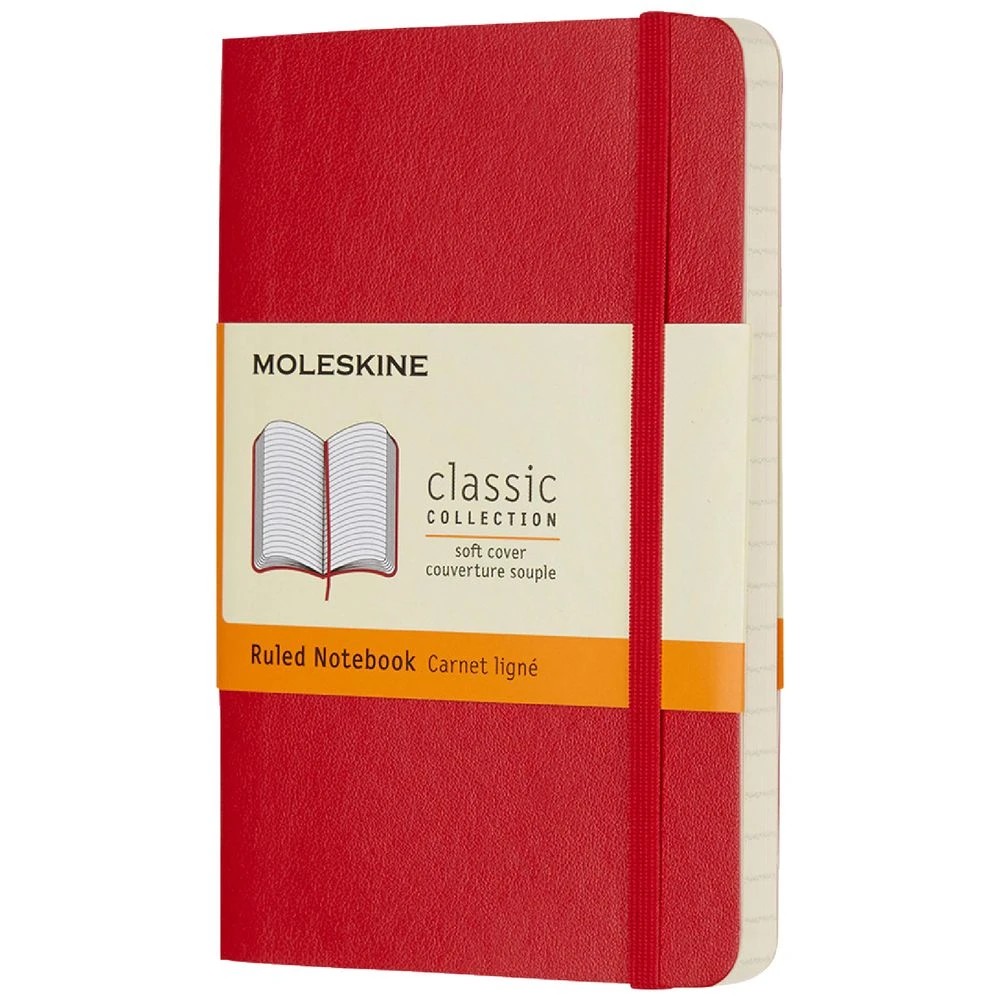 1 Moleskine Soft Cover Notebook Ruled Pocket Scarlet Red, 1 of 1