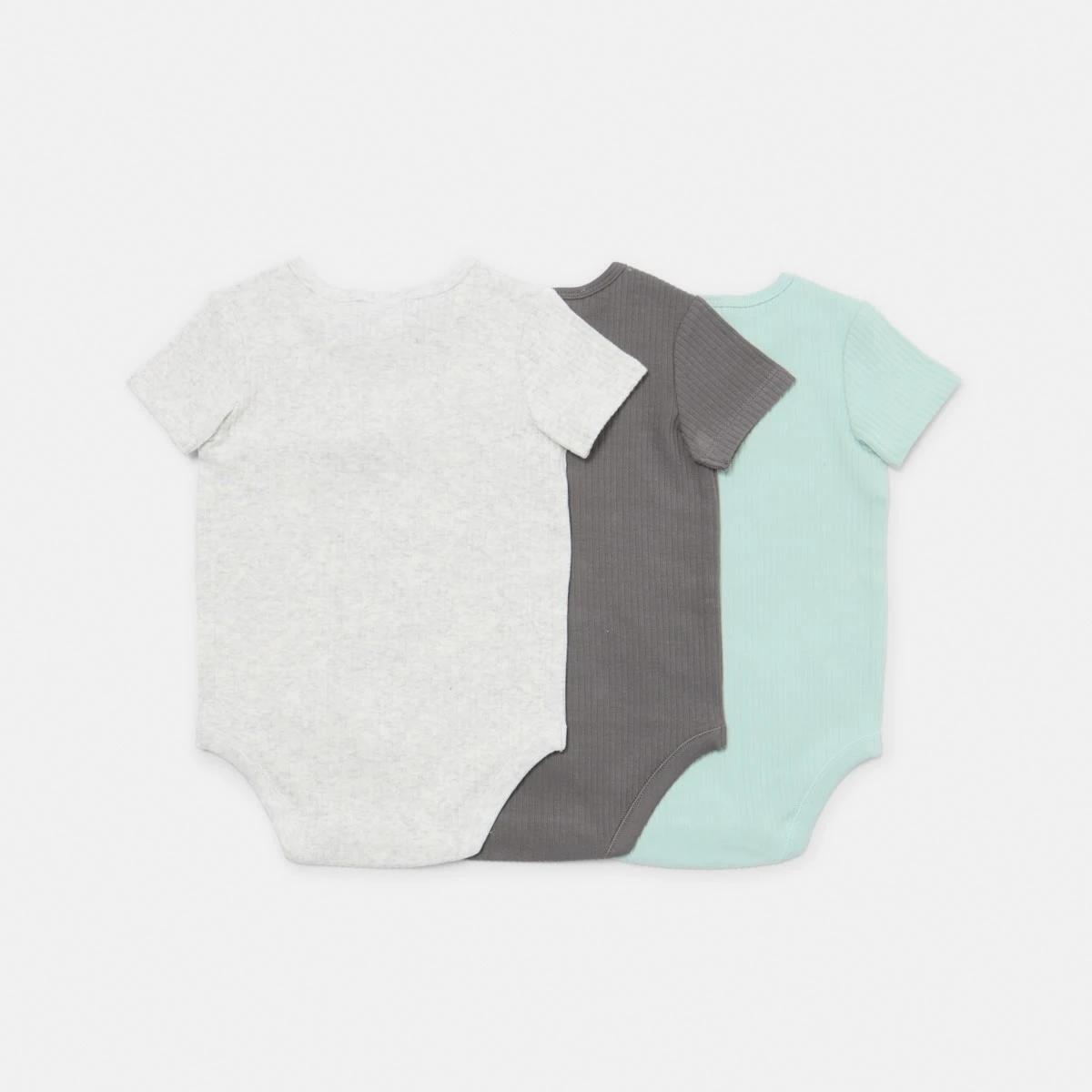 2 3 Pack Short Sleeve Bodysuits Green 3pk, 2 of 10