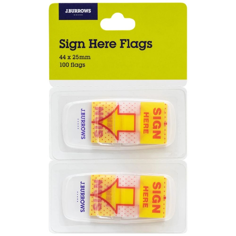 1 J.Burrows Sign Here Flags 25 x 44mm 2 Pack, 1 of 3