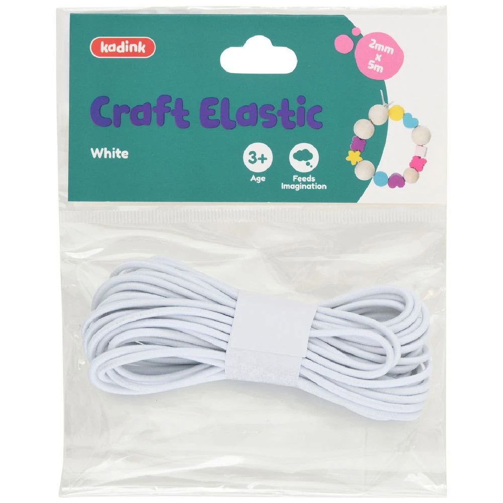 1 Kadink White Round Elastic 2mm x 5m, 1 of 3