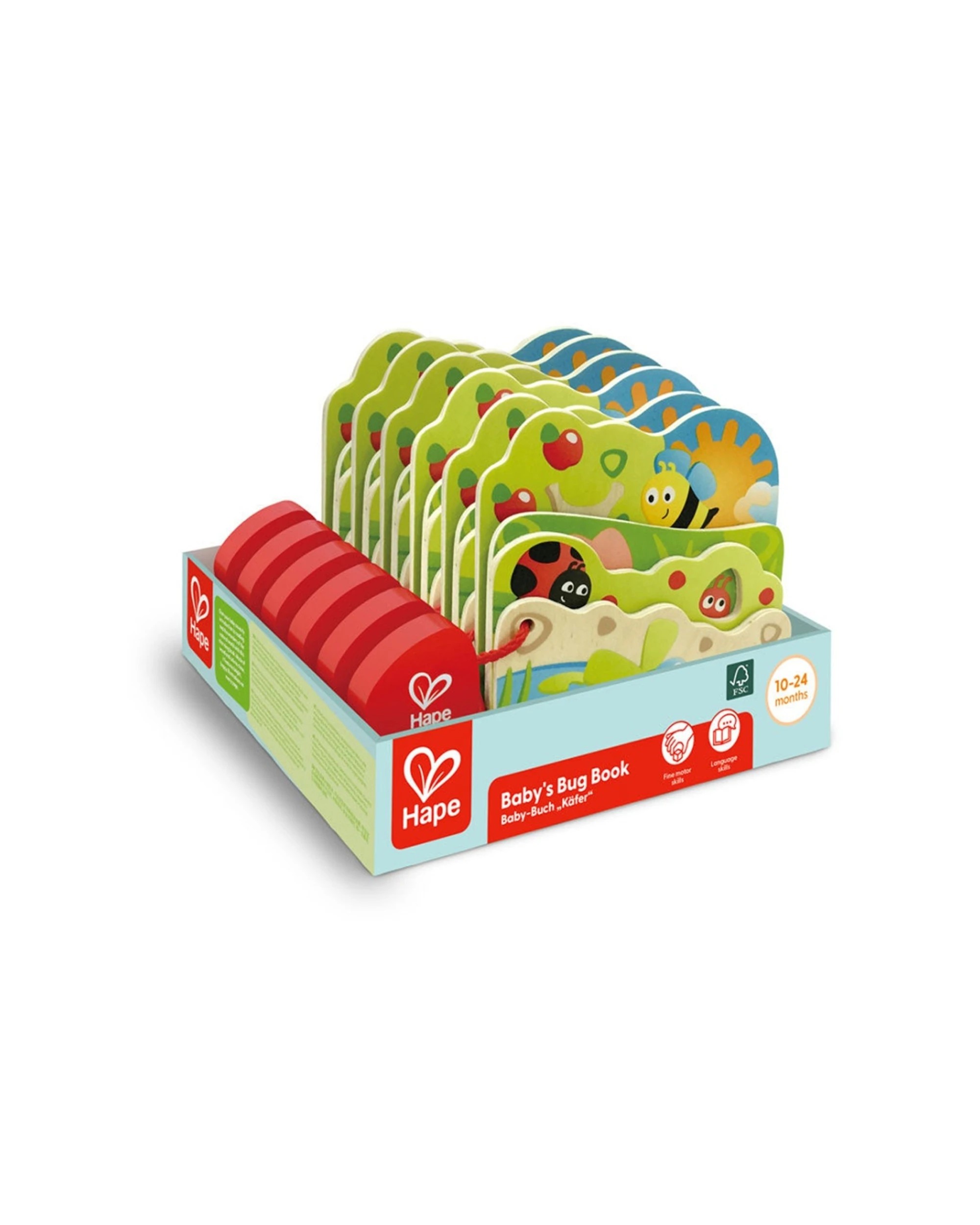 2 Hape Baby's Bug Wooden Book Safe To Chew For Toddlers 16x12.5cm - Multi, 2 of 4