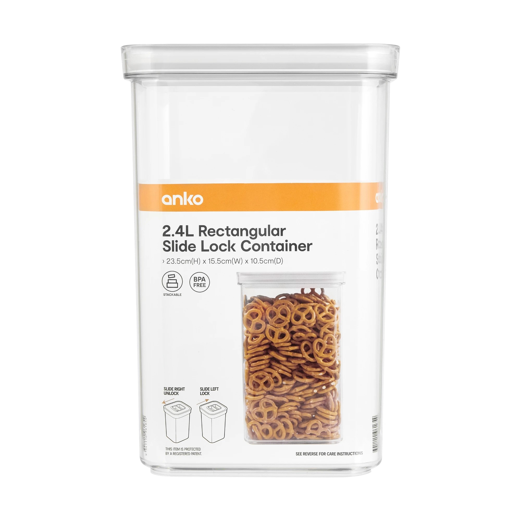 4 2.4L Rectangular Slide Lock Container, 4 of 4