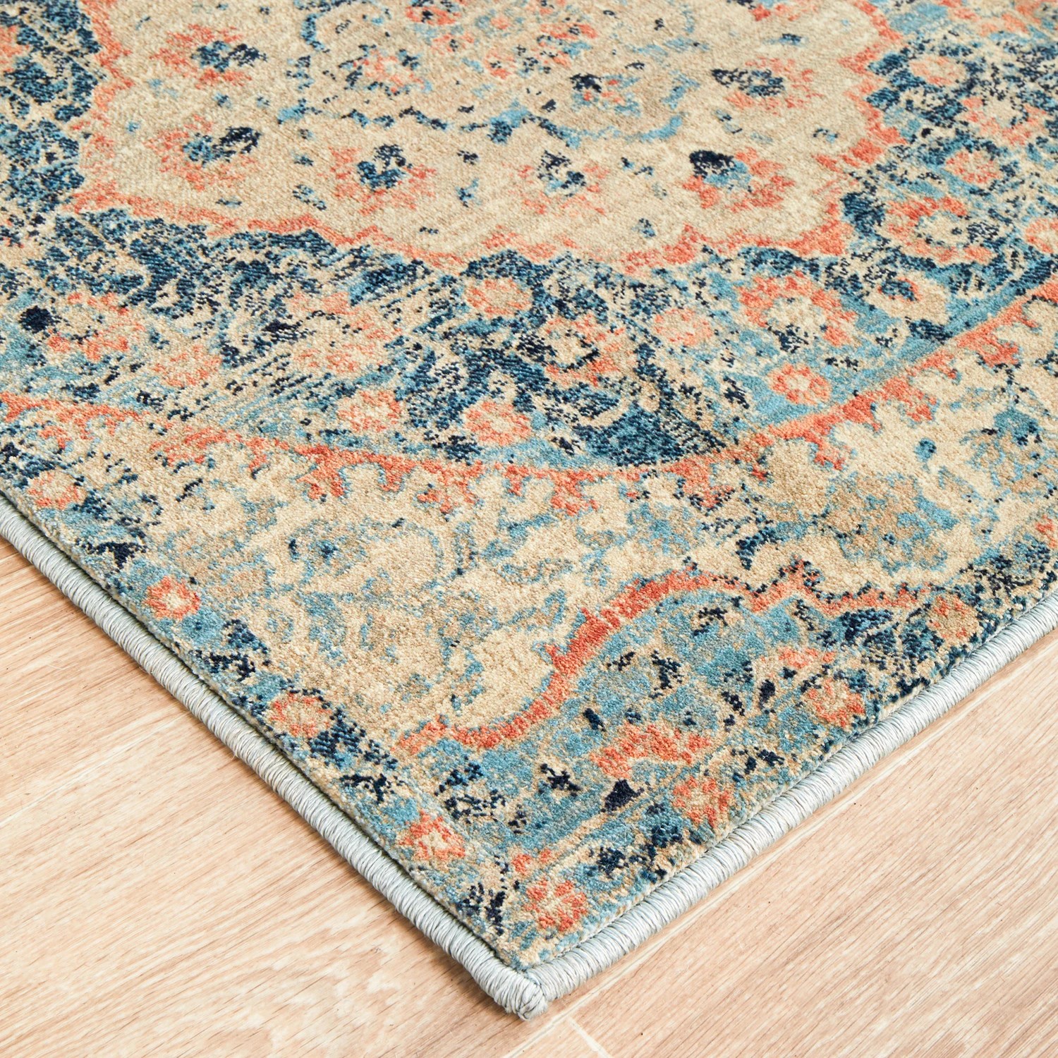 5 Common Ground Rugs Sojourn 150 400x80cm Runner - Large Pet Friendly Rug - Blue, 5 of 9