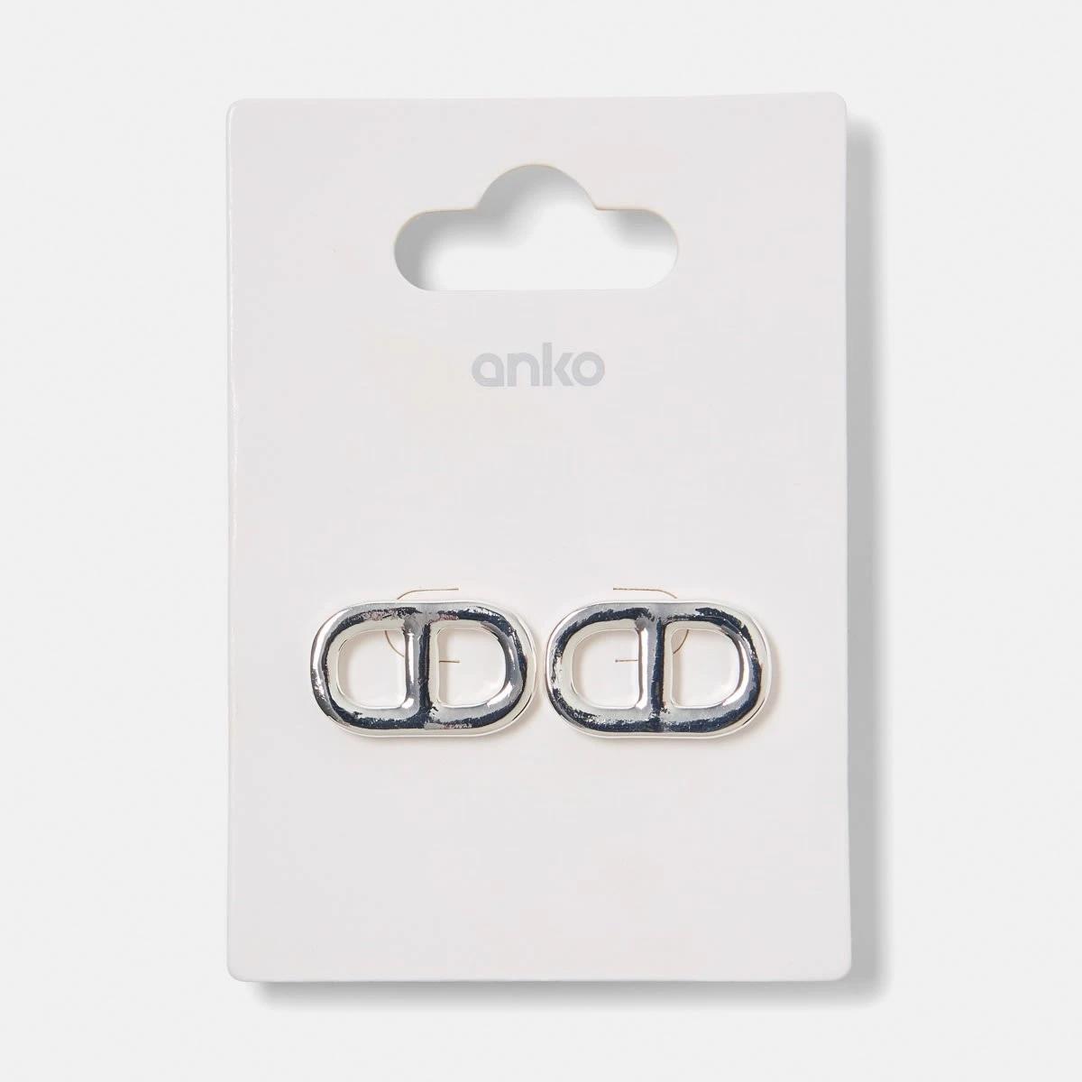 5 Interlink Stud Earrings SILVER, 5 of 5