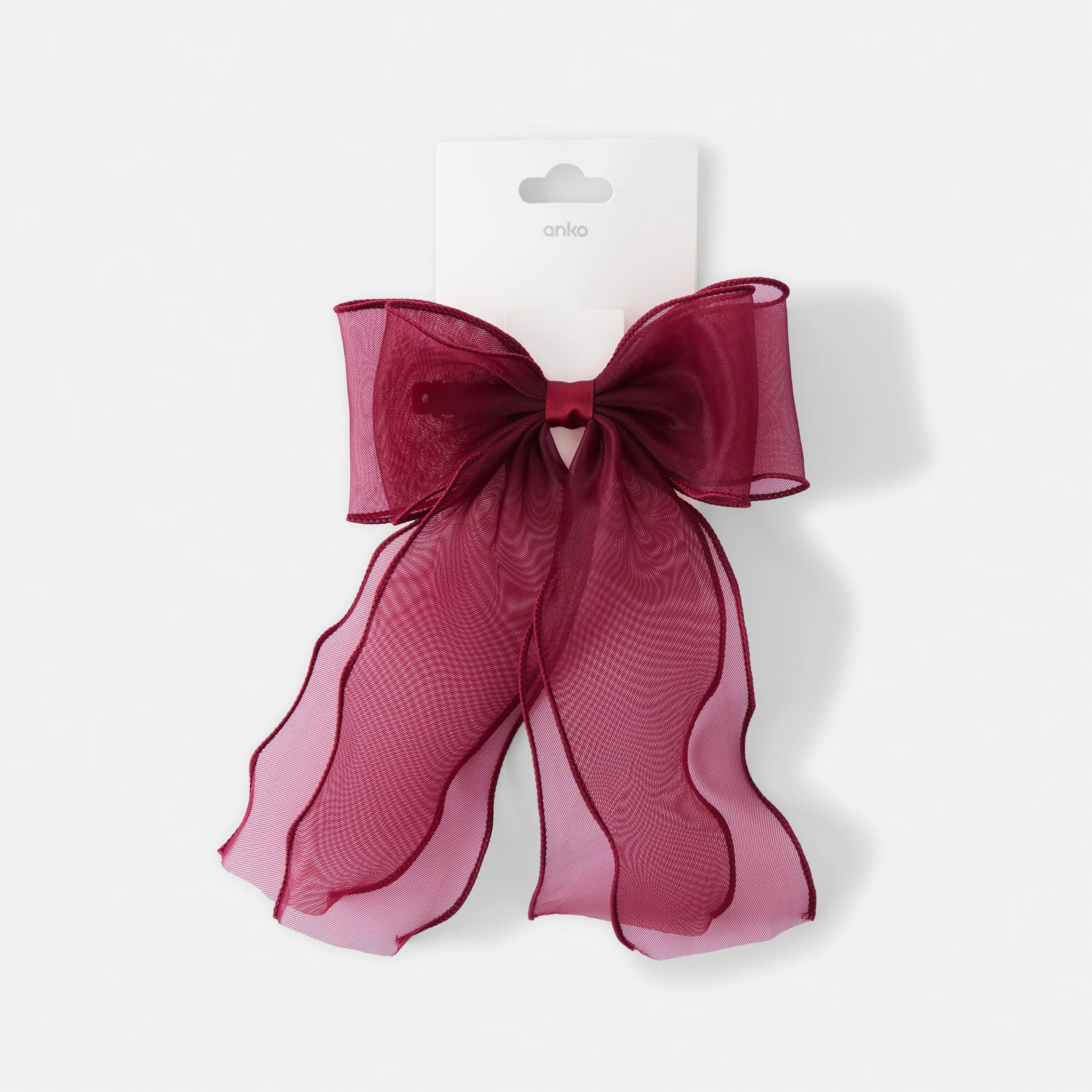 5 Red Organza Bow Hair Clip Red, 5 of 5