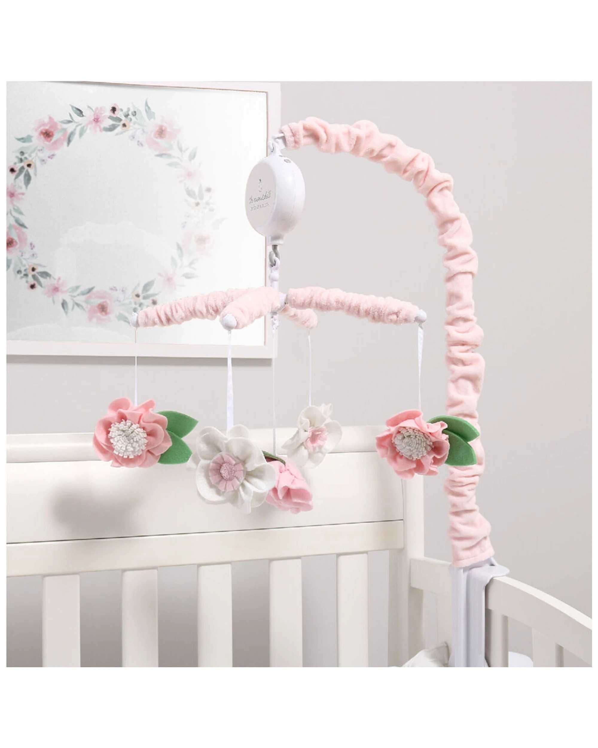 2 The Peanutshell Musical Nursery Mobile Floral Crib Cot Baby Sleep Aid 0 Years Plus
 - Pink, 2 of 2