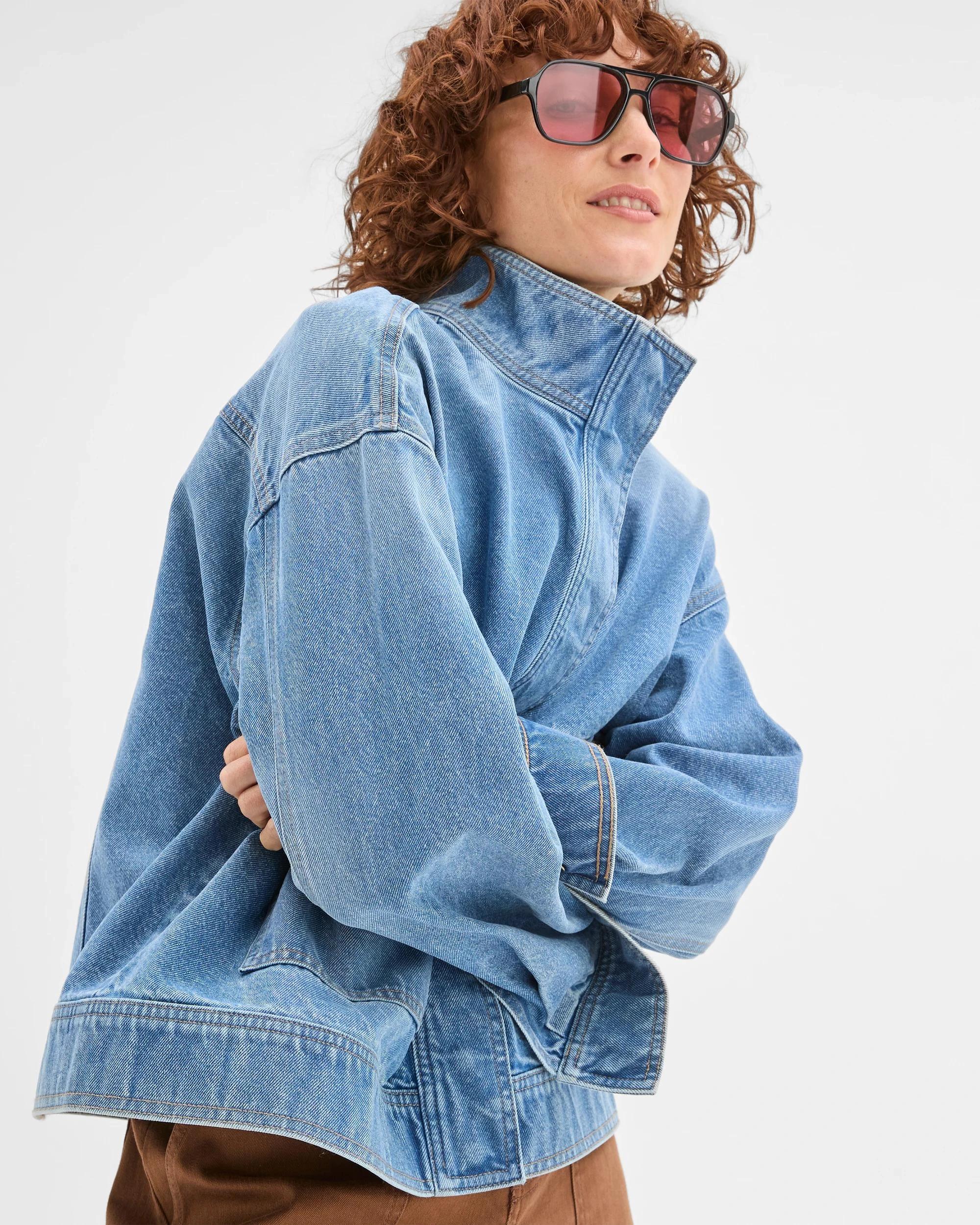 3 Target Denim Denim Funnel Neck Jacket DUSTY INDIGO, 3 of 8