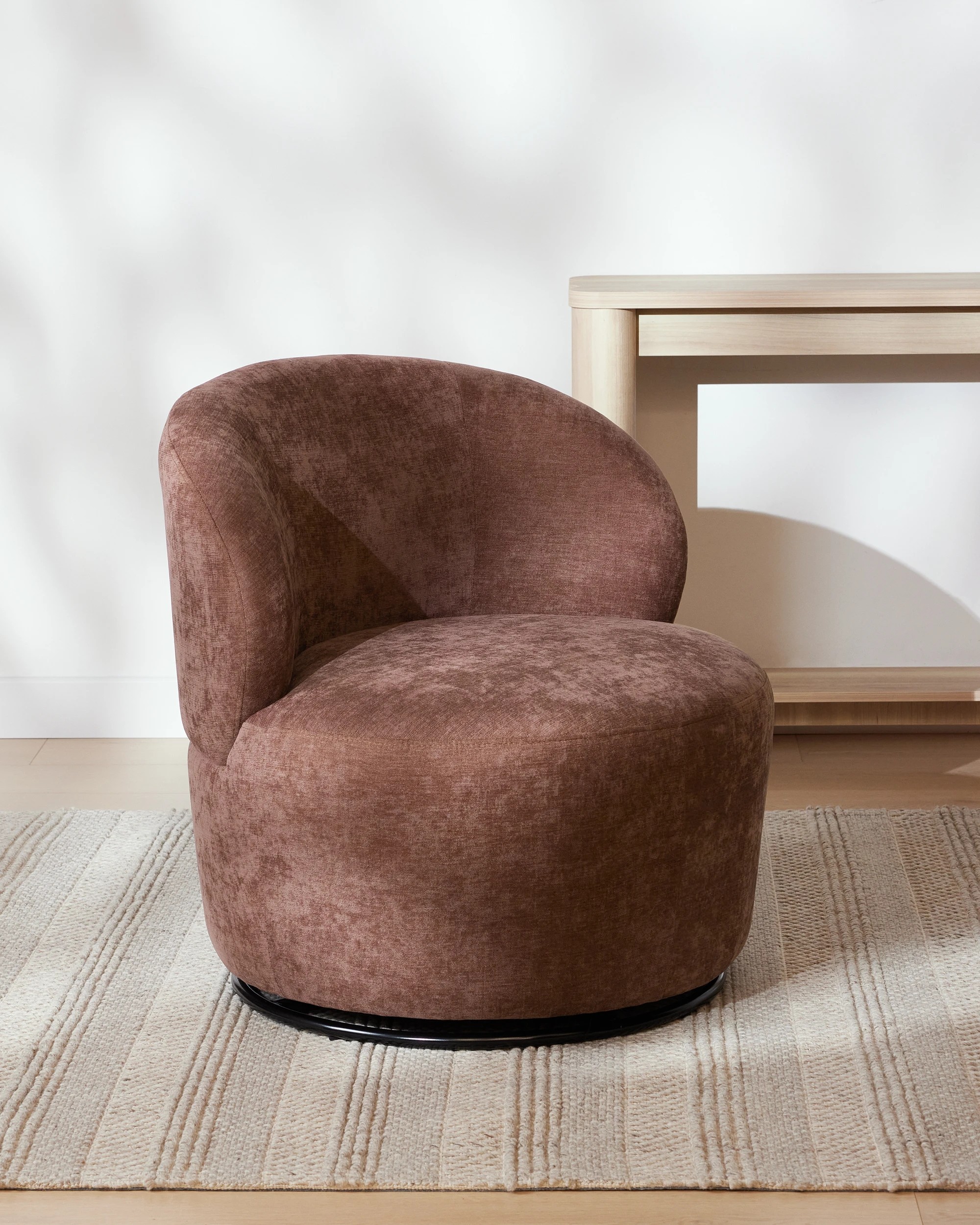 1 Clara Swivel Lounge Chair - Plum, 1 of 9