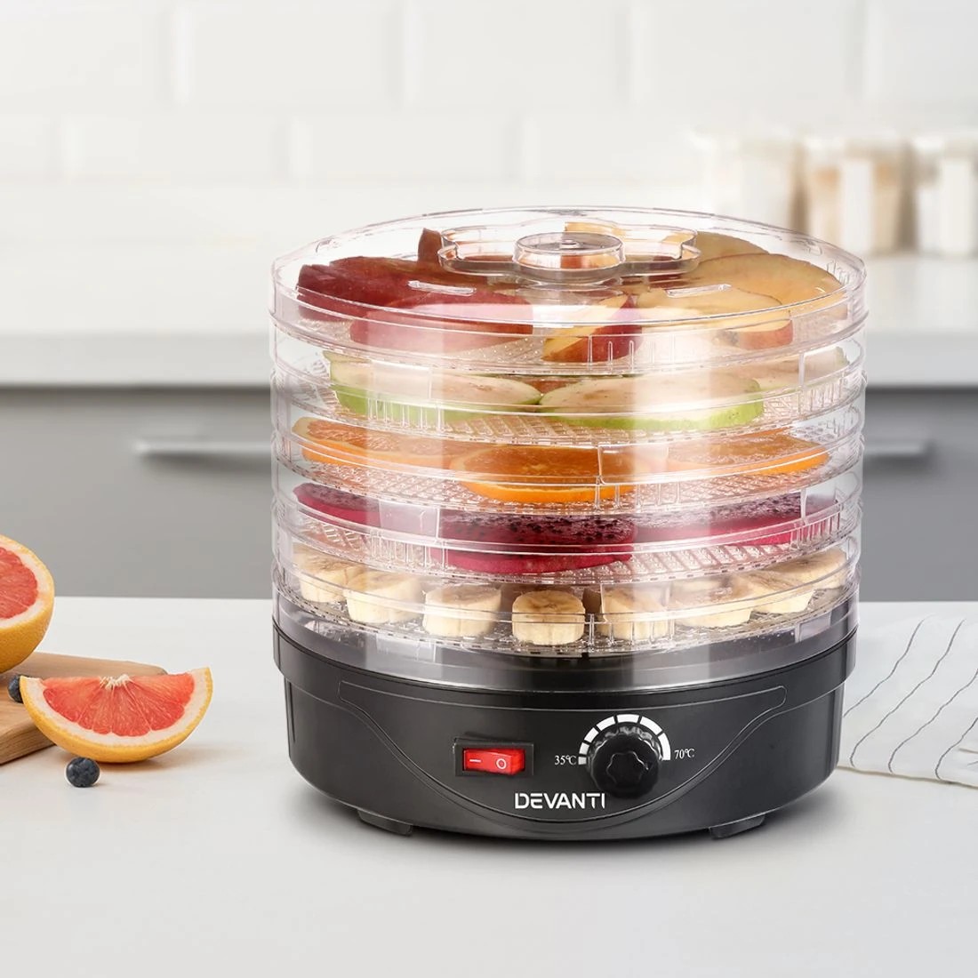 3 Devanti 5 Trays Food Dehydrator - Black, 3 of 7