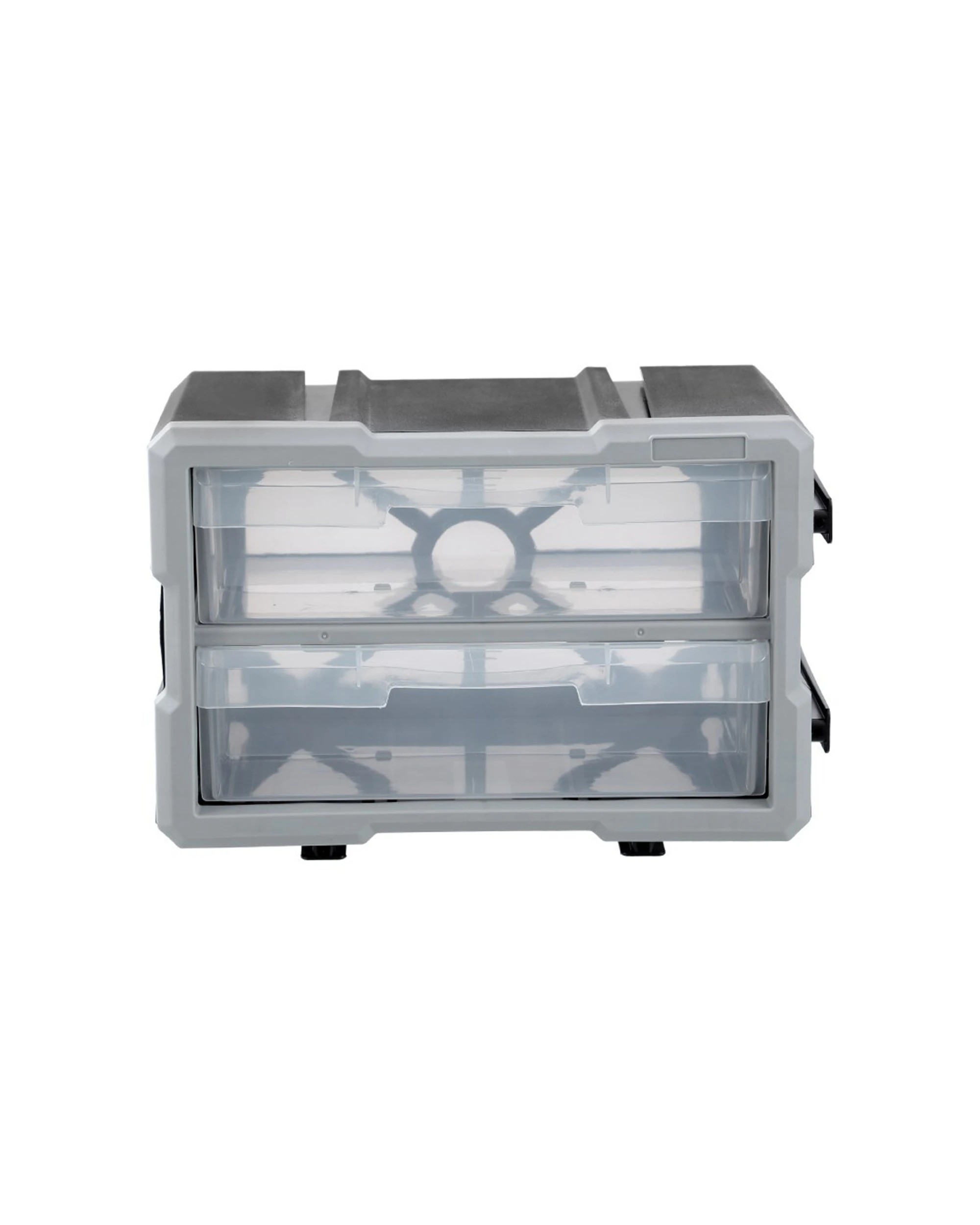 2 Boxsweden Garaz 2-Drawer Storage Organiser 29.5x19.5cm - Stackable Lock-In
 - grey, 2 of 5