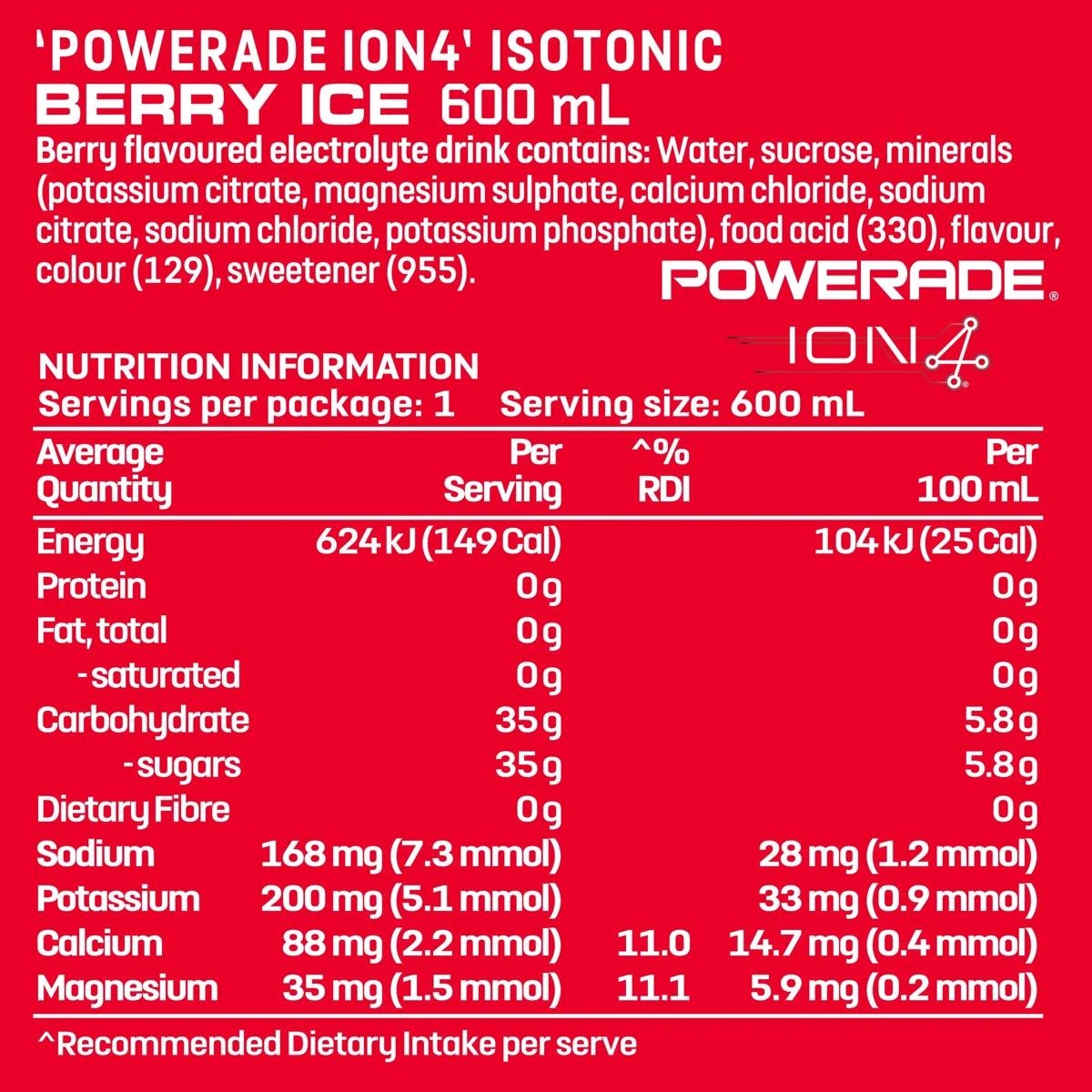 2 Powerade Isotonic Berry Ice Sports Drink 600ml, 2 of 4