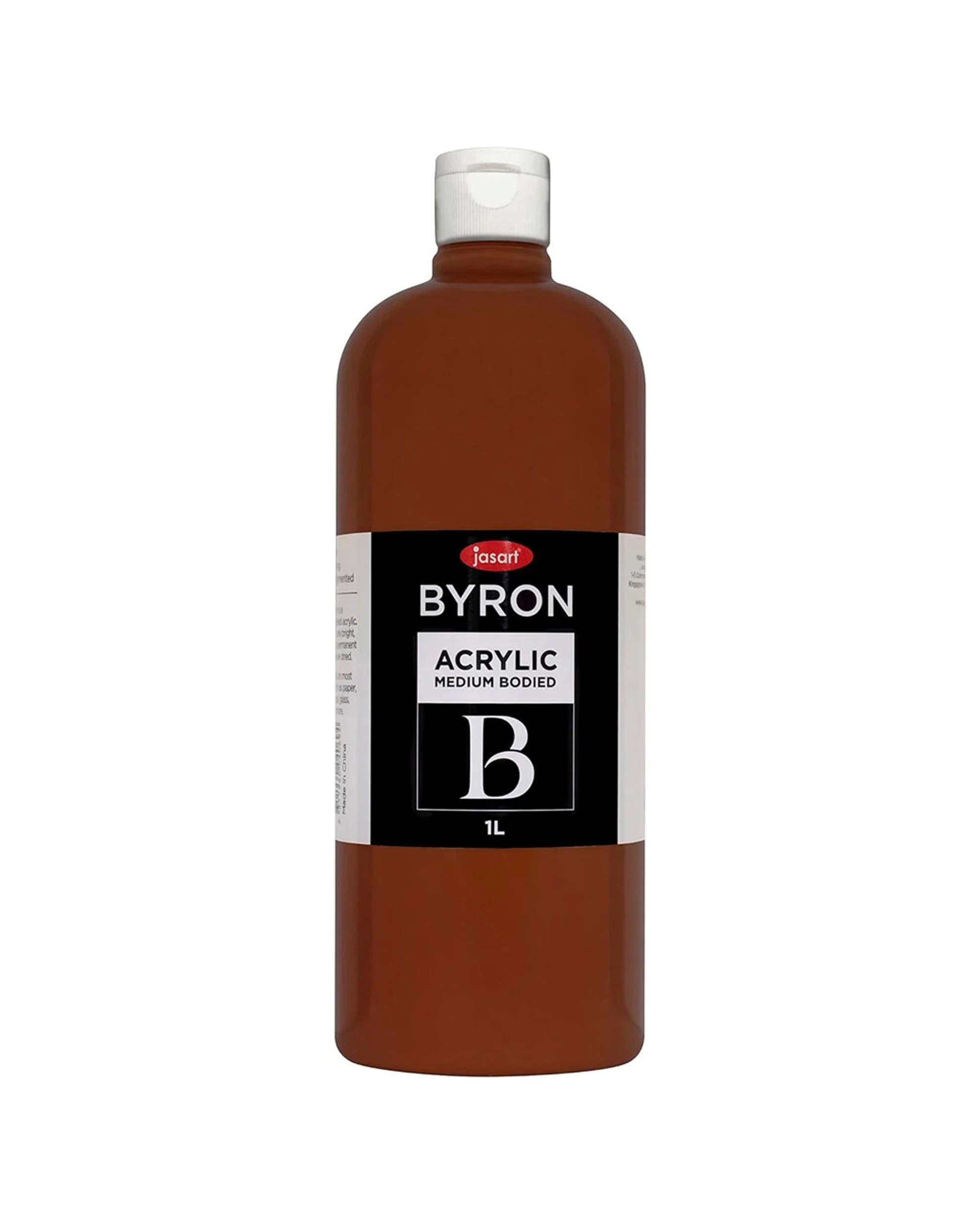1 Jasart Byron Acrylic Paint Bottle Medium-Bodied 1L Burnt Sienna - Brown, 1 of 1