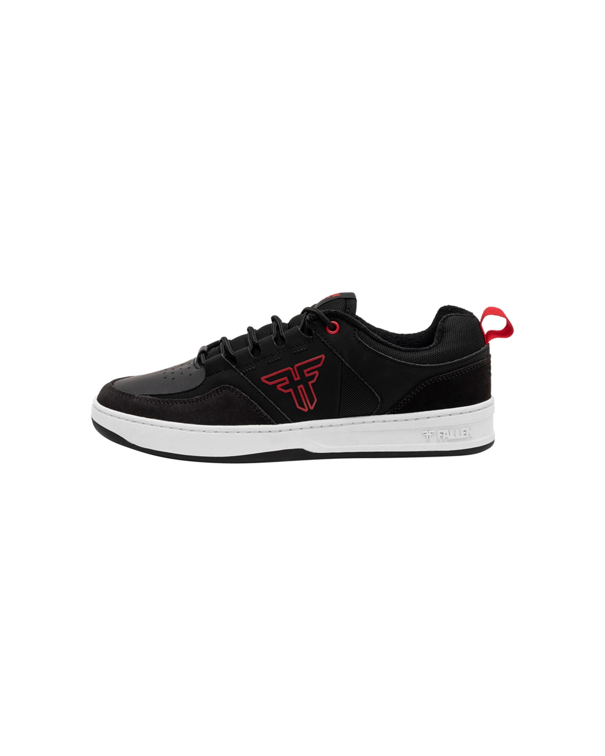 1 Fallen Footwear The Crest Suede/Leather Men Skate Sneaker Shoes BLK/GRY/RED, 1 of 5